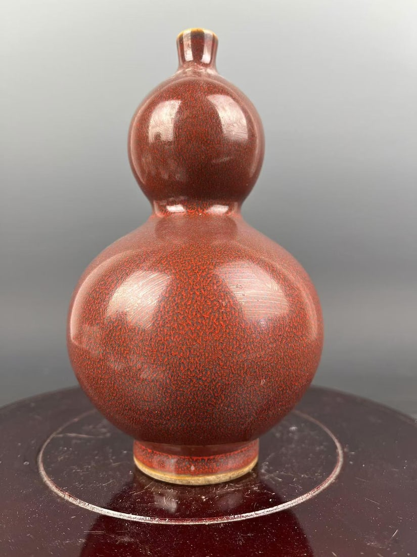 Antique Chinese Porcelain Qing Dynasty Kangxi Marked FlambÃ© Glaze Porcelain Double-Gourd - 2