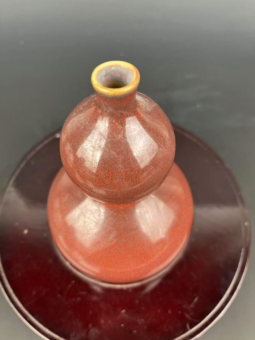 Antique Chinese Porcelain Qing Dynasty Kangxi Marked FlambÃ© Glaze Porcelain Double-Gourd - 4