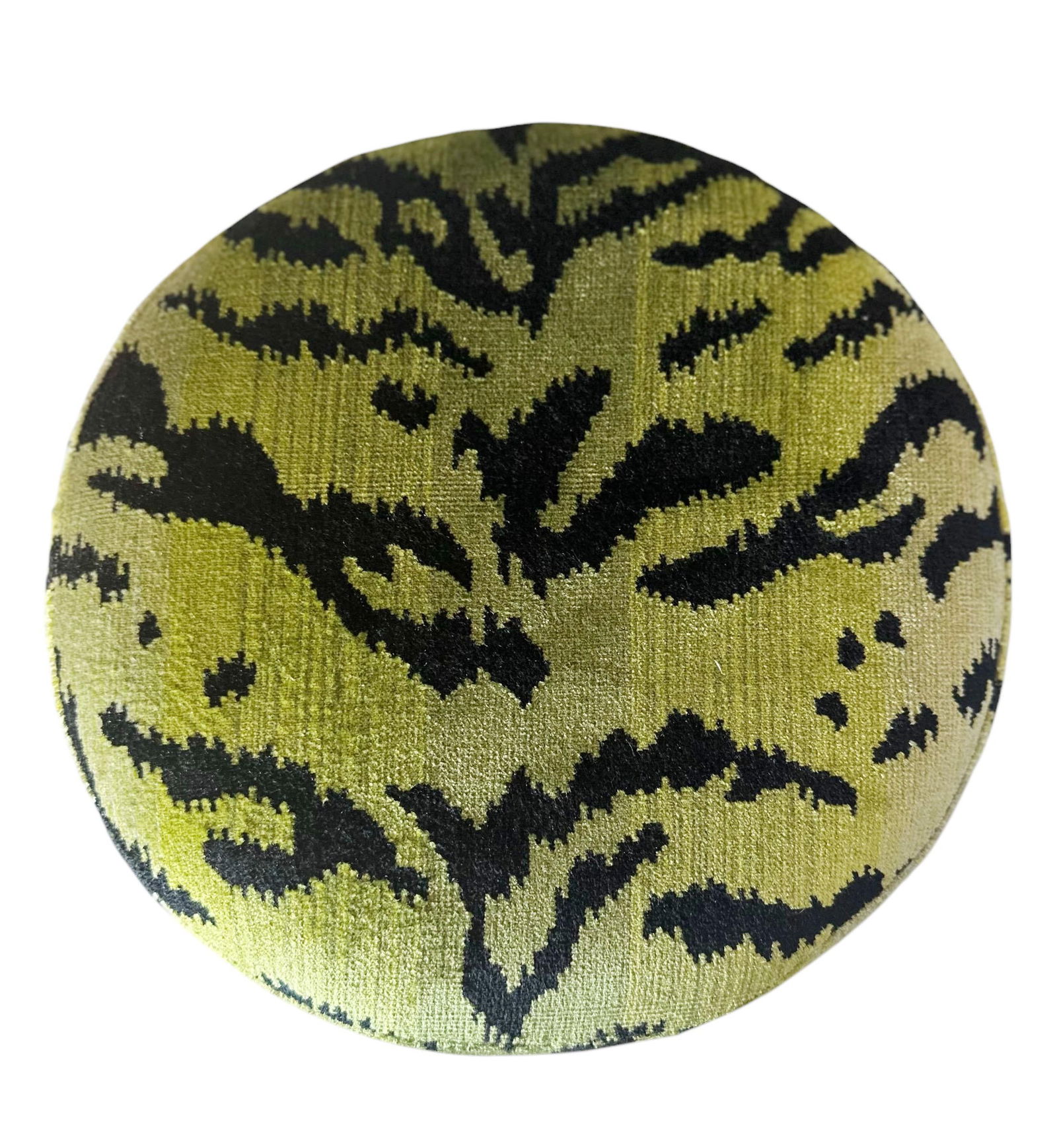 Mid 19th Century Victorian Black Wood Stool Upholstered in ScalamandrÃ© Tiger Velvet - 5