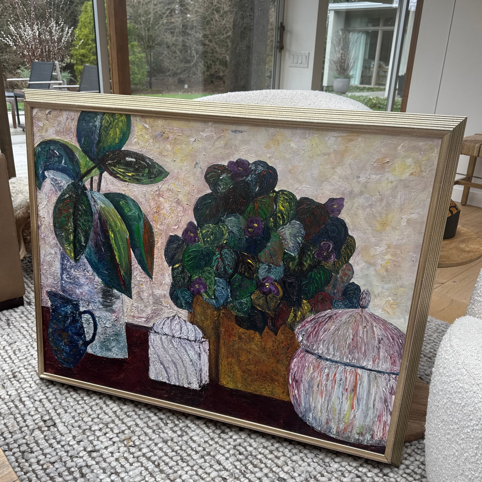 Late 20th Century Signed Impasto Style Botanical Still Life - 10
