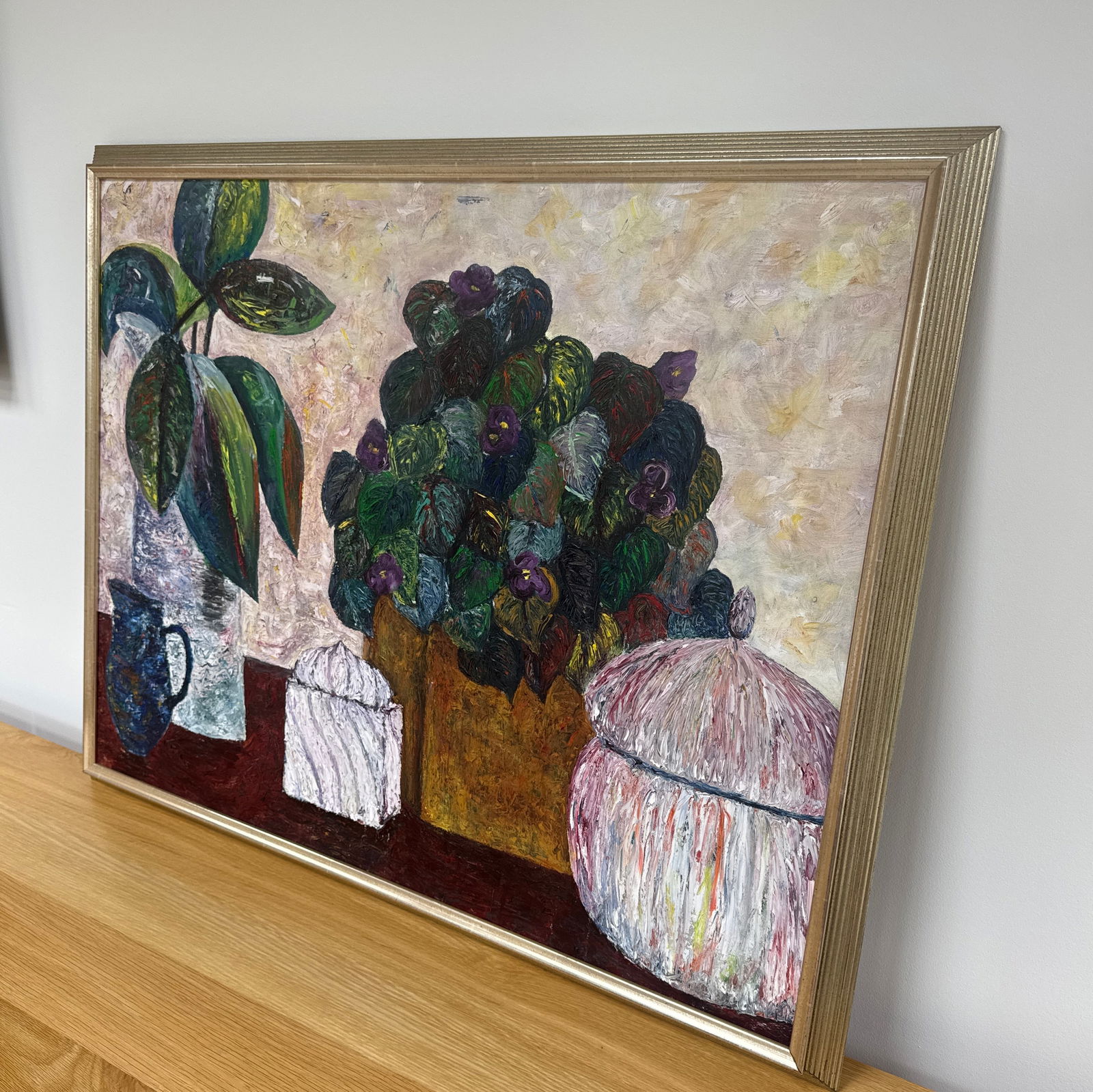 Late 20th Century Signed Impasto Style Botanical Still Life - 5