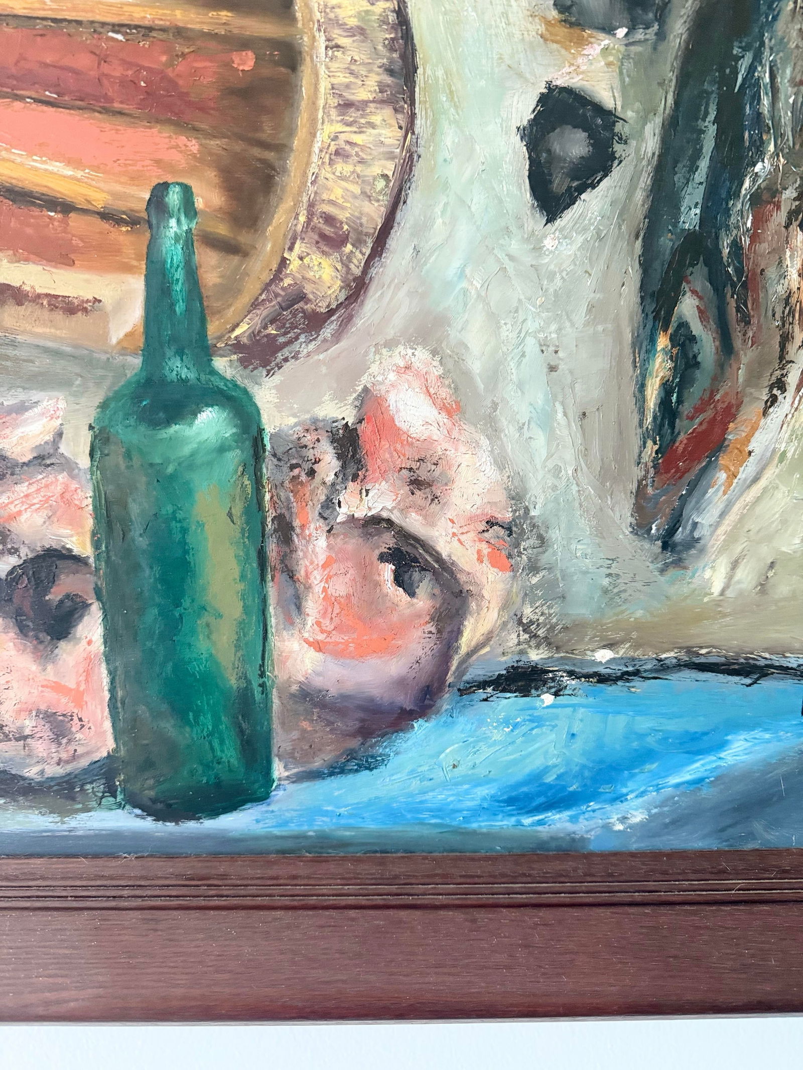 Mid-Century Textural Still Life Painting on Board, Signed Mrs 1957 - 11