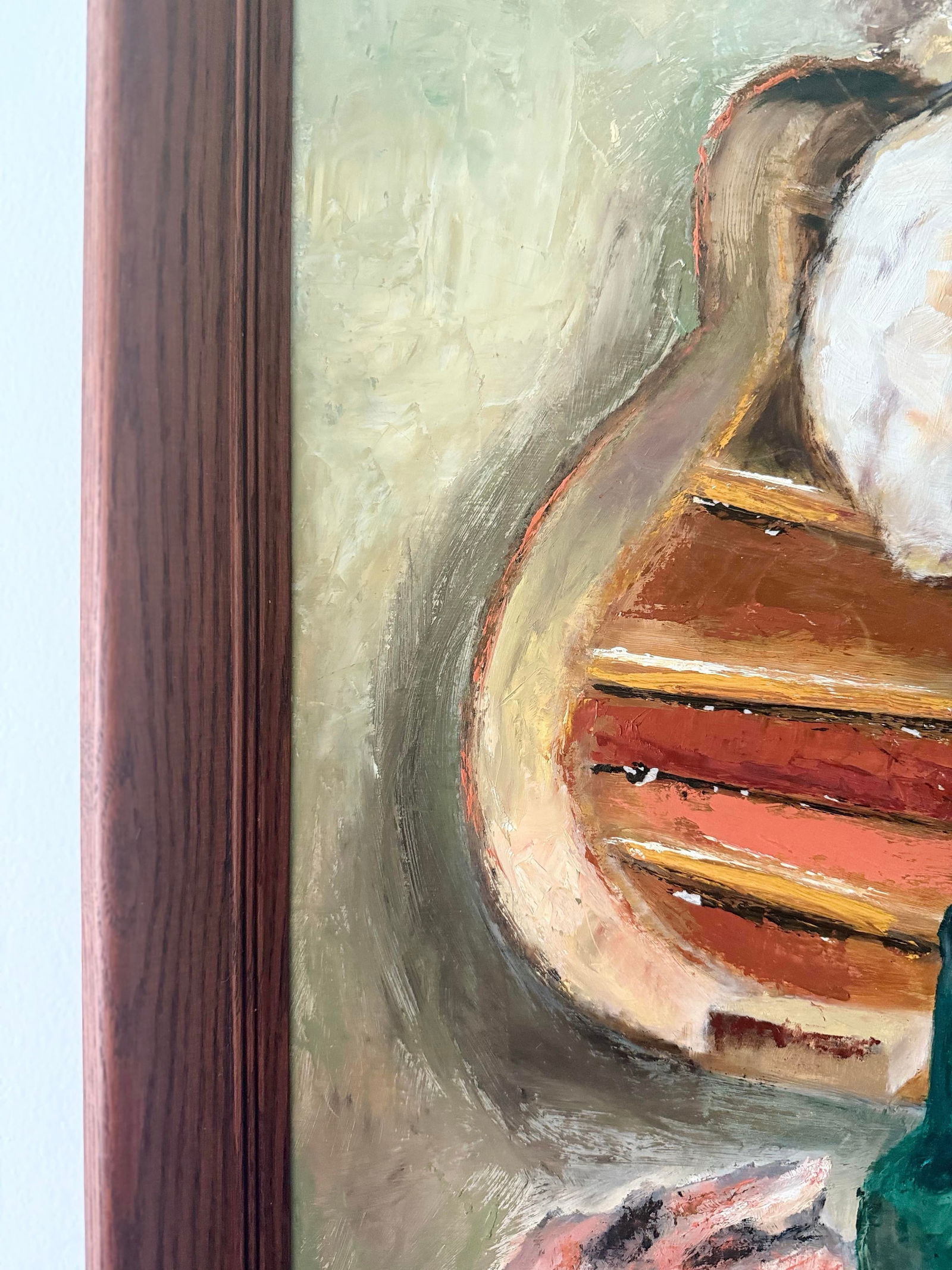 Mid-Century Textural Still Life Painting on Board, Signed Mrs 1957 - 12