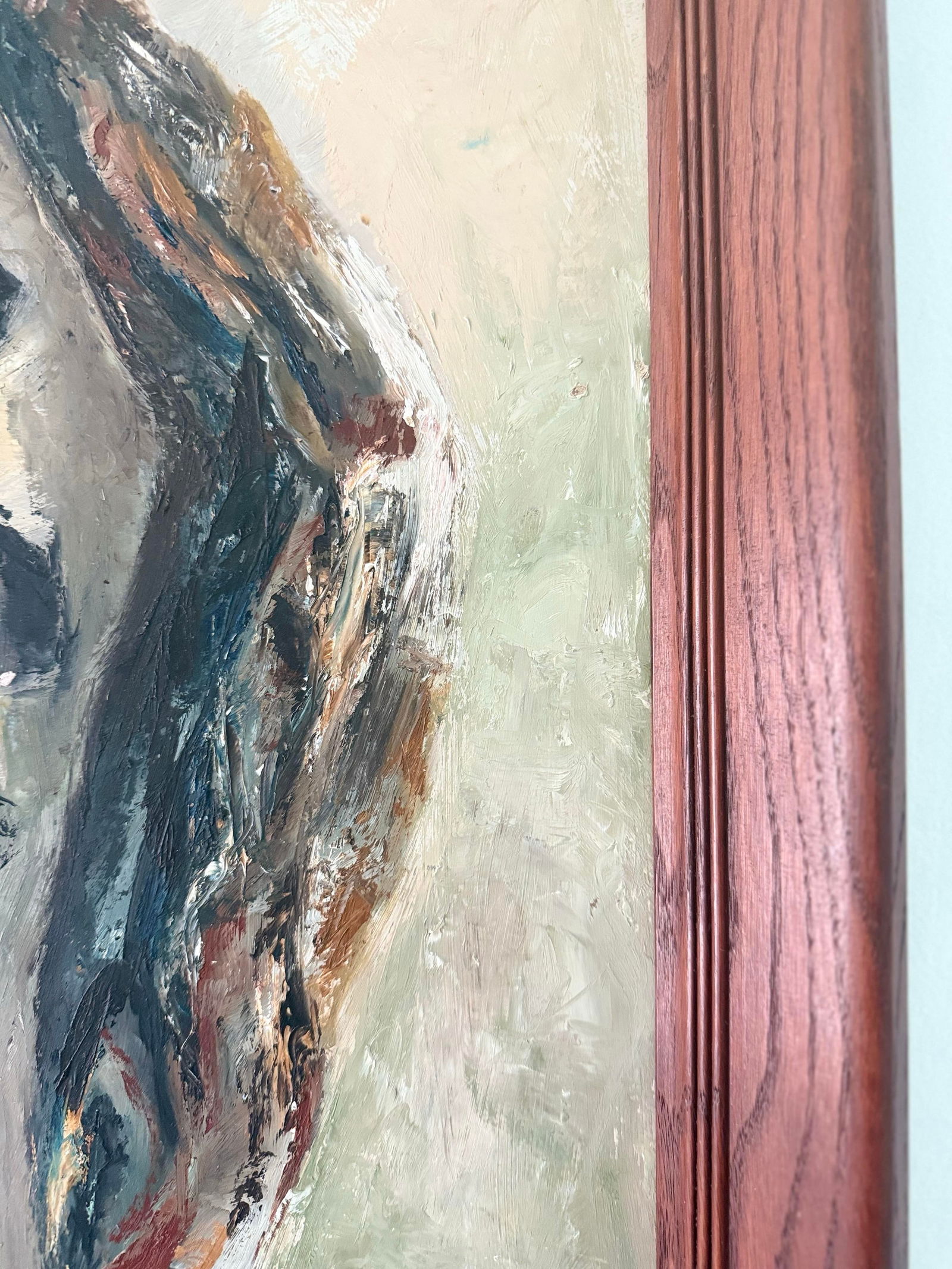 Mid-Century Textural Still Life Painting on Board, Signed Mrs 1957 - 2