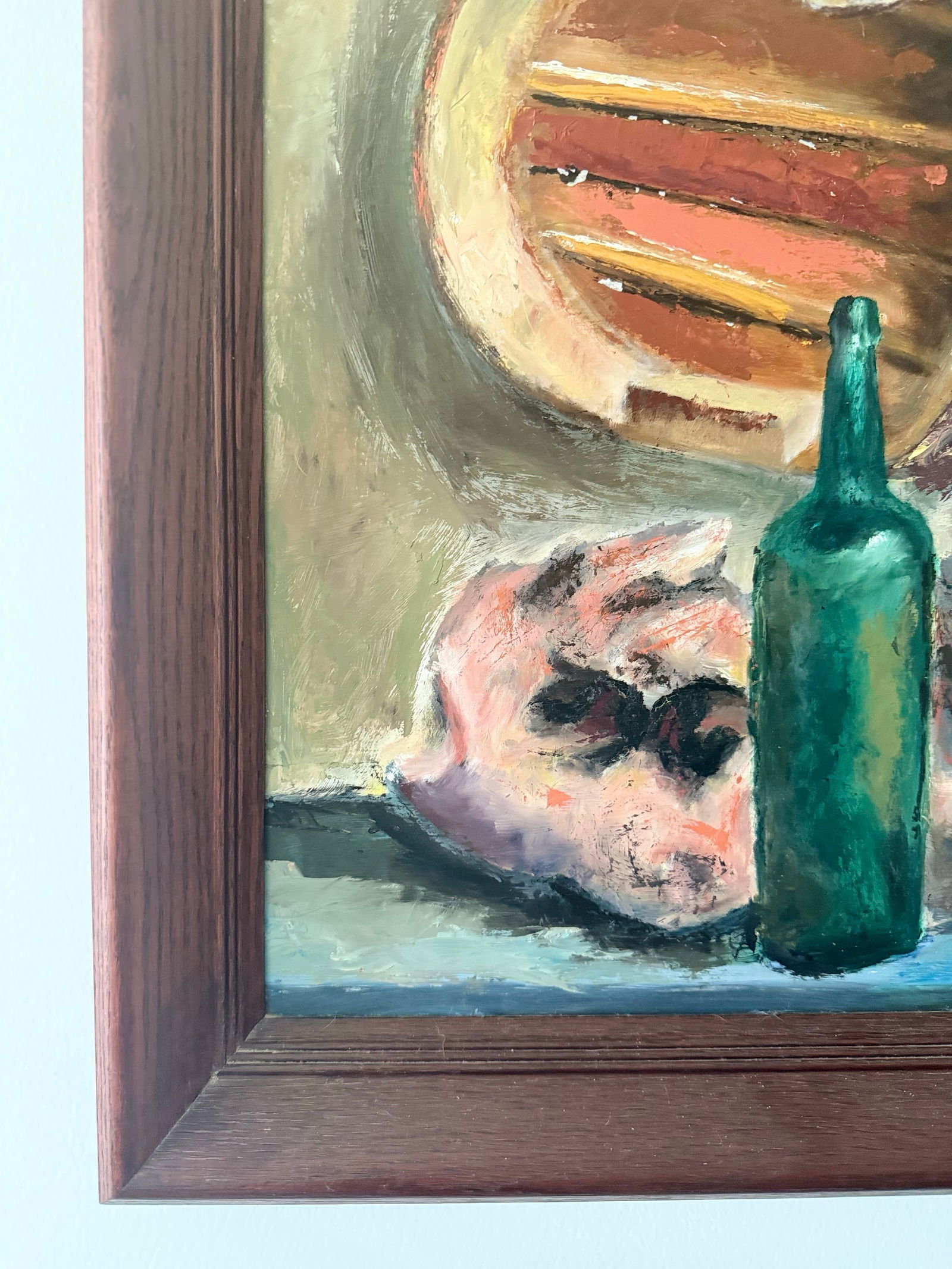 Mid-Century Textural Still Life Painting on Board, Signed Mrs 1957 - 6