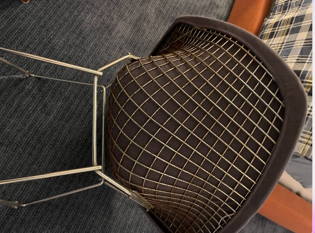 Mid 20th Century Bertoia Diamond Lounge Chair/Dark Blue Chair - 3