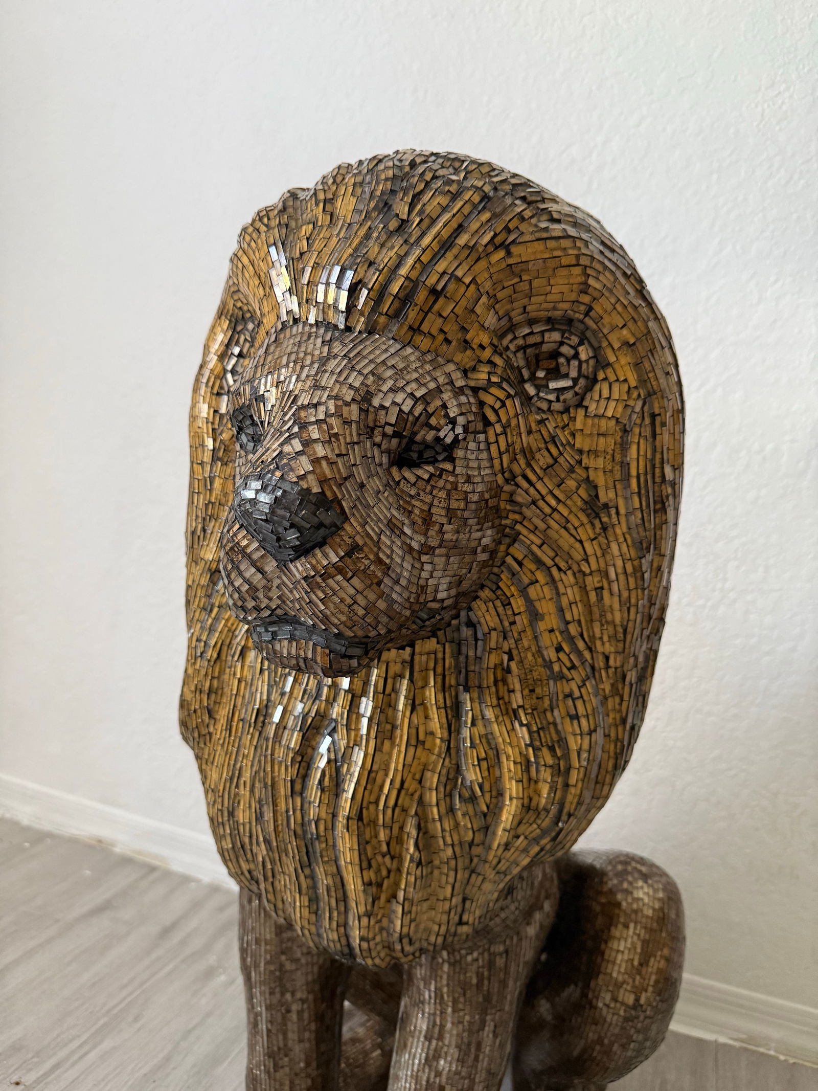 1990s Mosaic Glass Lion Floor Statue - 3
