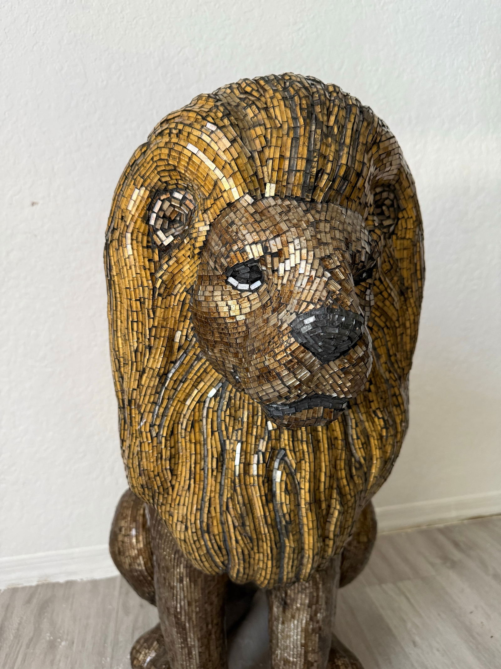 1990s Mosaic Glass Lion Floor Statue - 8