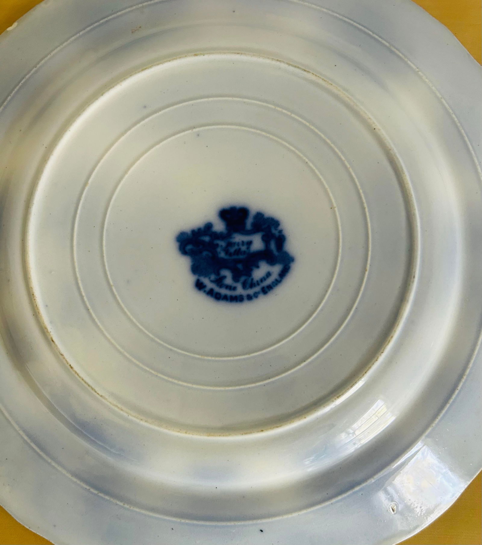 Antique 1893 Flow Blue Stoneware "Fairy Villas" Made in England by W Adams Co. -8 Pieces - 10