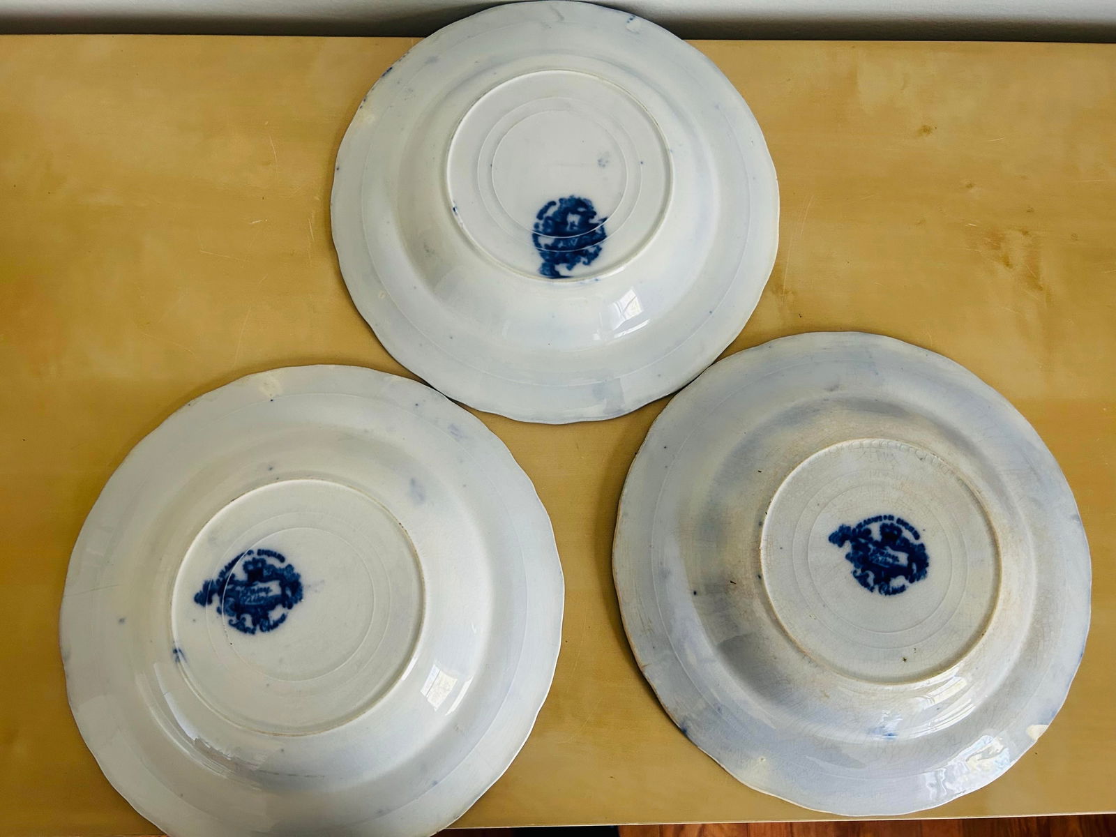 Antique 1893 Flow Blue Stoneware "Fairy Villas" Made in England by W Adams Co. -8 Pieces - 6