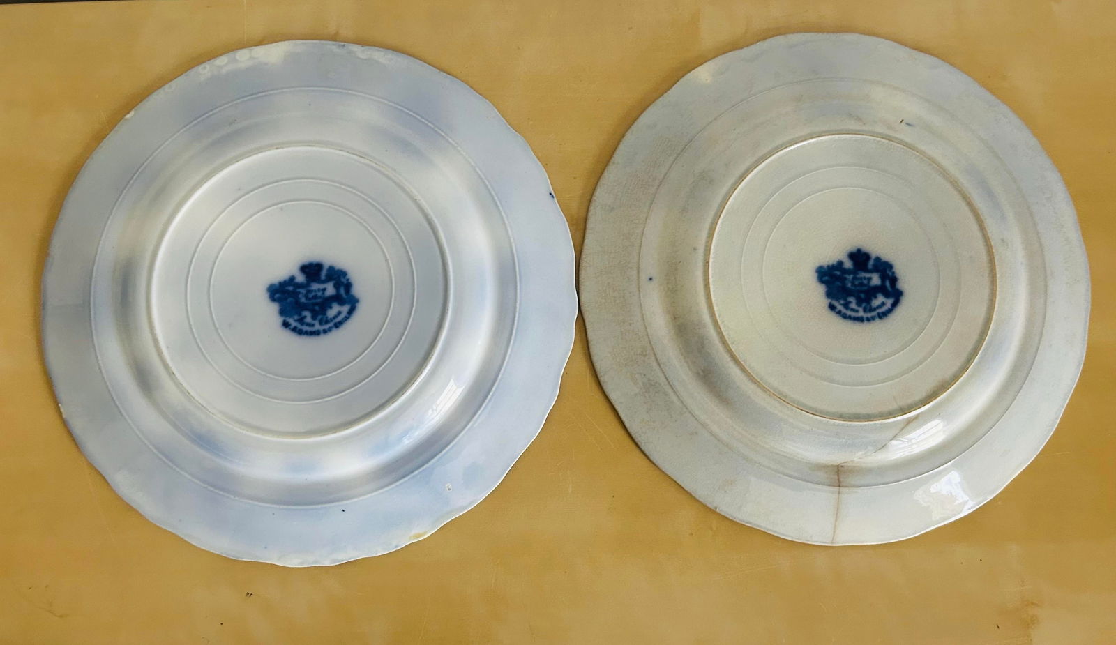 Antique 1893 Flow Blue Stoneware "Fairy Villas" Made in England by W Adams Co. -8 Pieces - 7