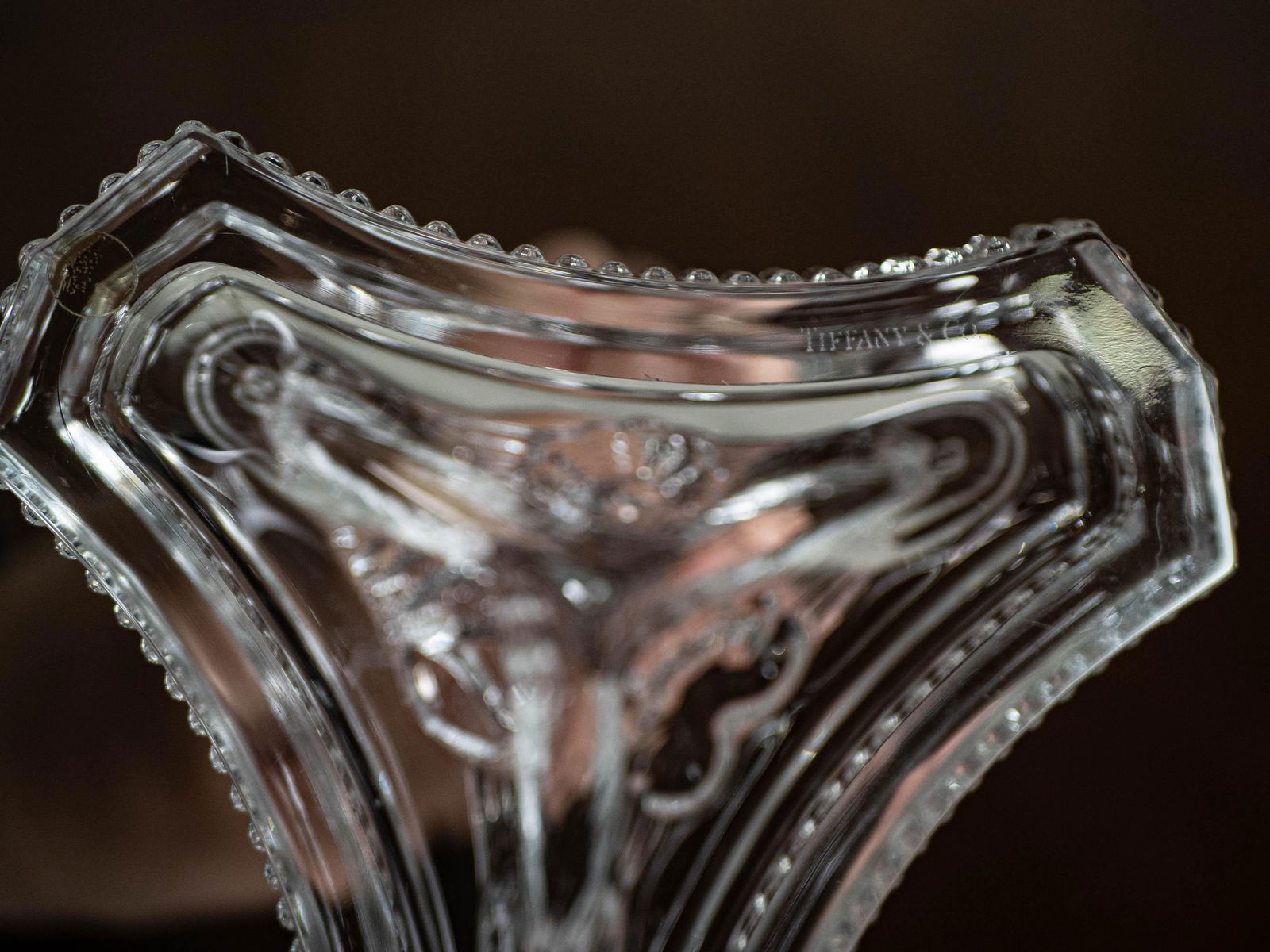 Vintage Tiffany & Co. Pair of Dragon Motif Candlesticks in Crystal Glass - 4