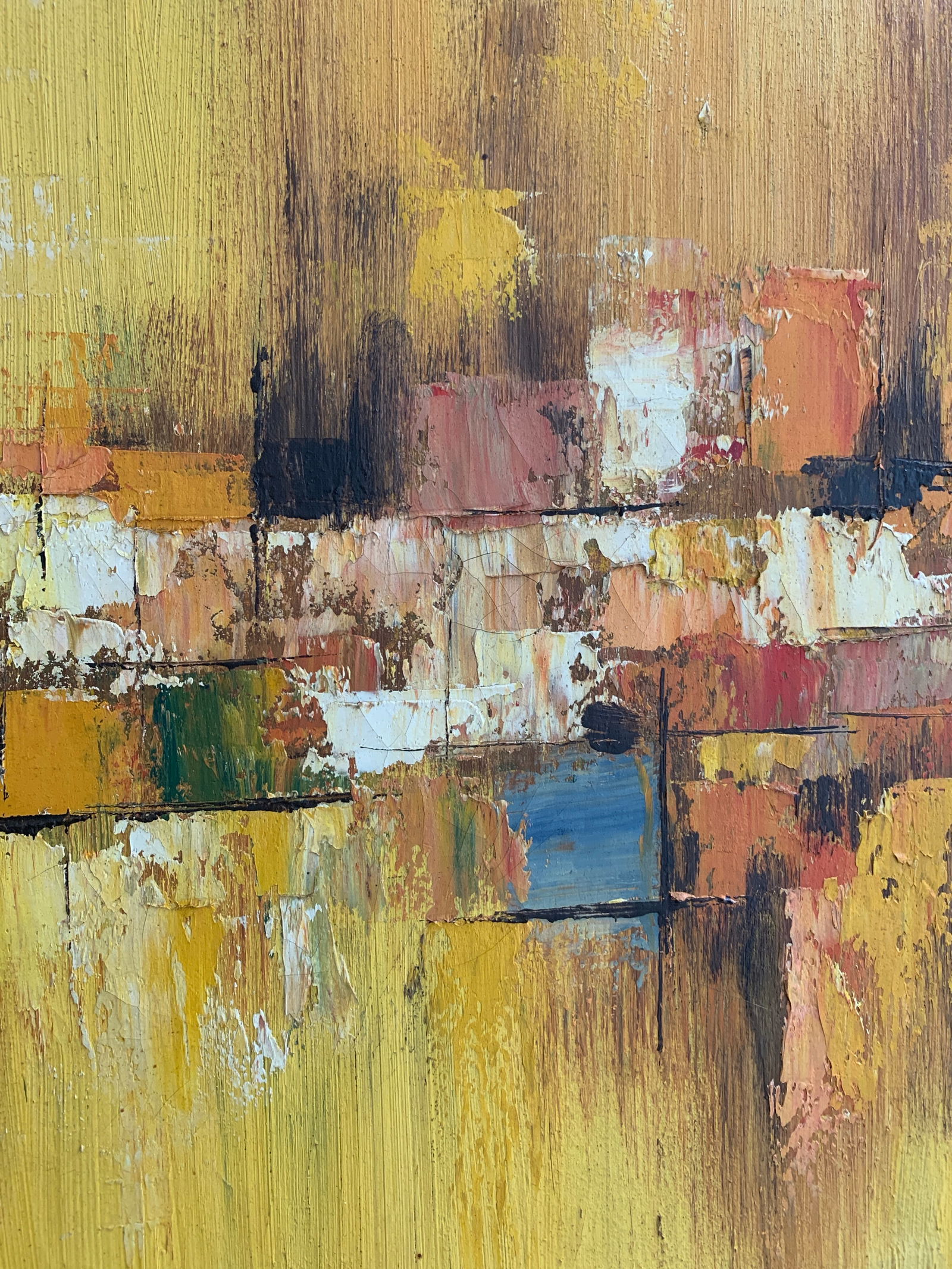 Large Midcentury Modern Framed Abstract Oil Painting, Circa 1964 - 3