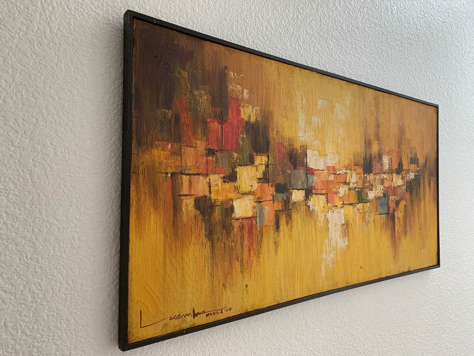 Large Midcentury Modern Framed Abstract Oil Painting, Circa 1964 - 4