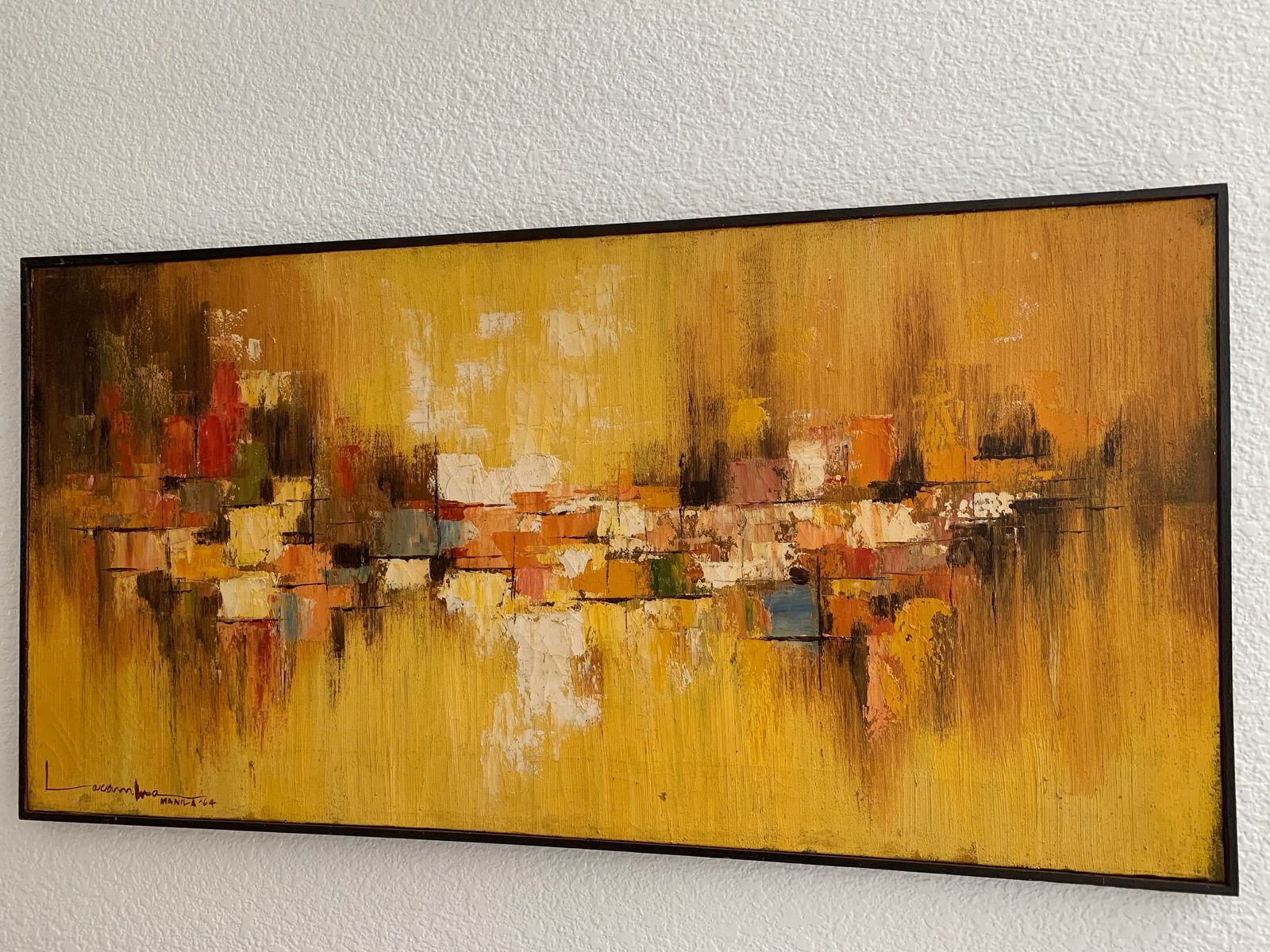 Large Midcentury Modern Framed Abstract Oil Painting, Circa 1964 - 6