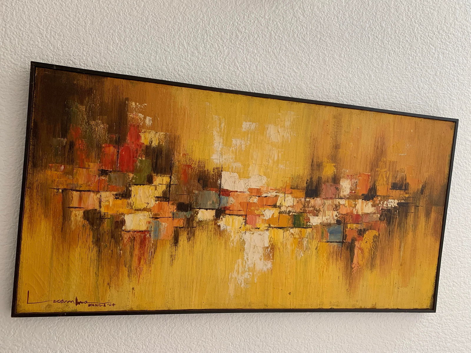 Large Midcentury Modern Framed Abstract Oil Painting, Circa 1964 - 7