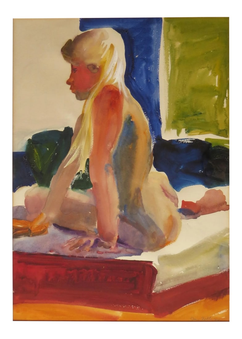 June Felter - Midcentury Bay Area Figurative Watercolor (1 of 4)