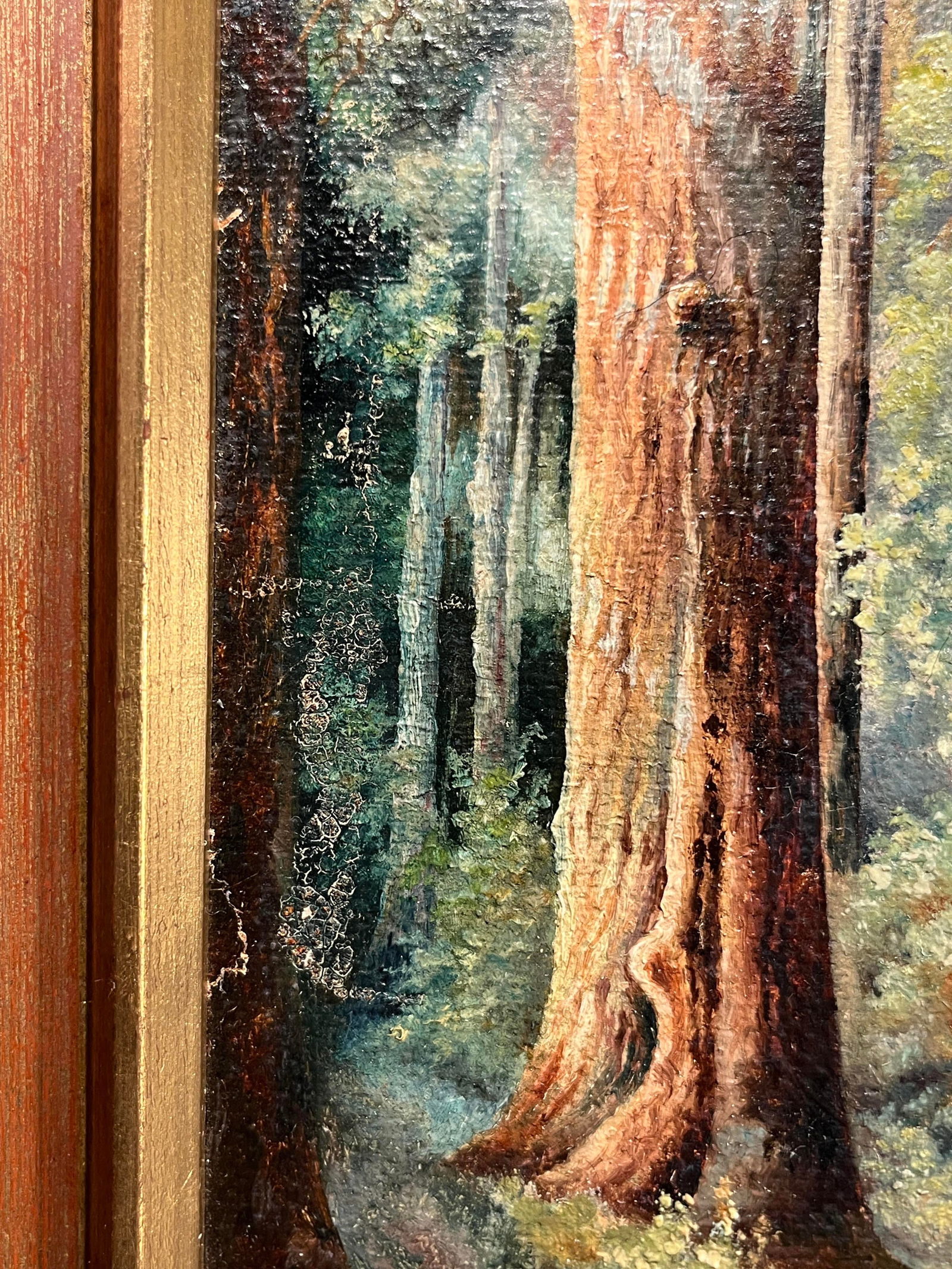 1932 Original Oil on Board Forest Landscape Painting Framed & Signed - 5