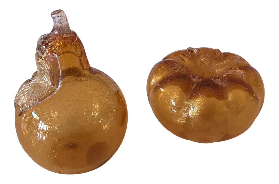 1950s Gold Handblown Murano Glass Decorative Paper Weights (1 of 8)