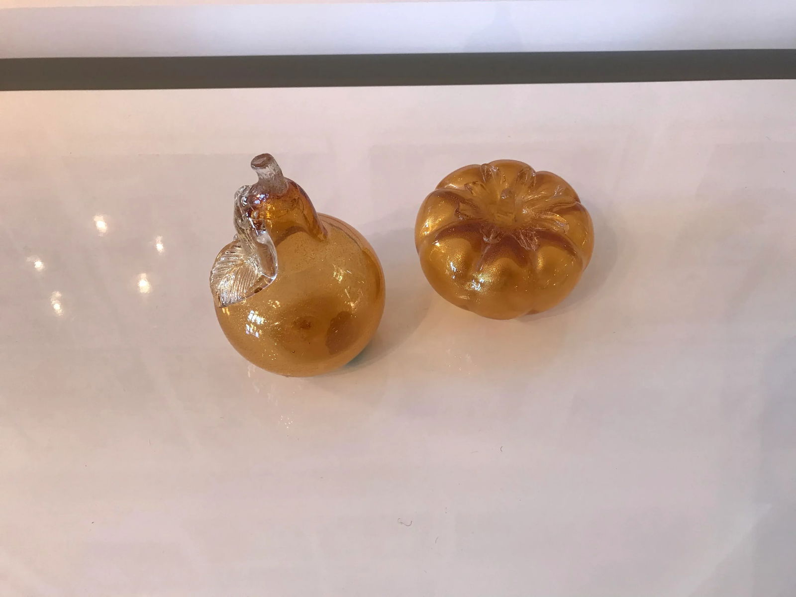 1950s Gold Handblown Murano Glass Decorative Paper Weights - 2