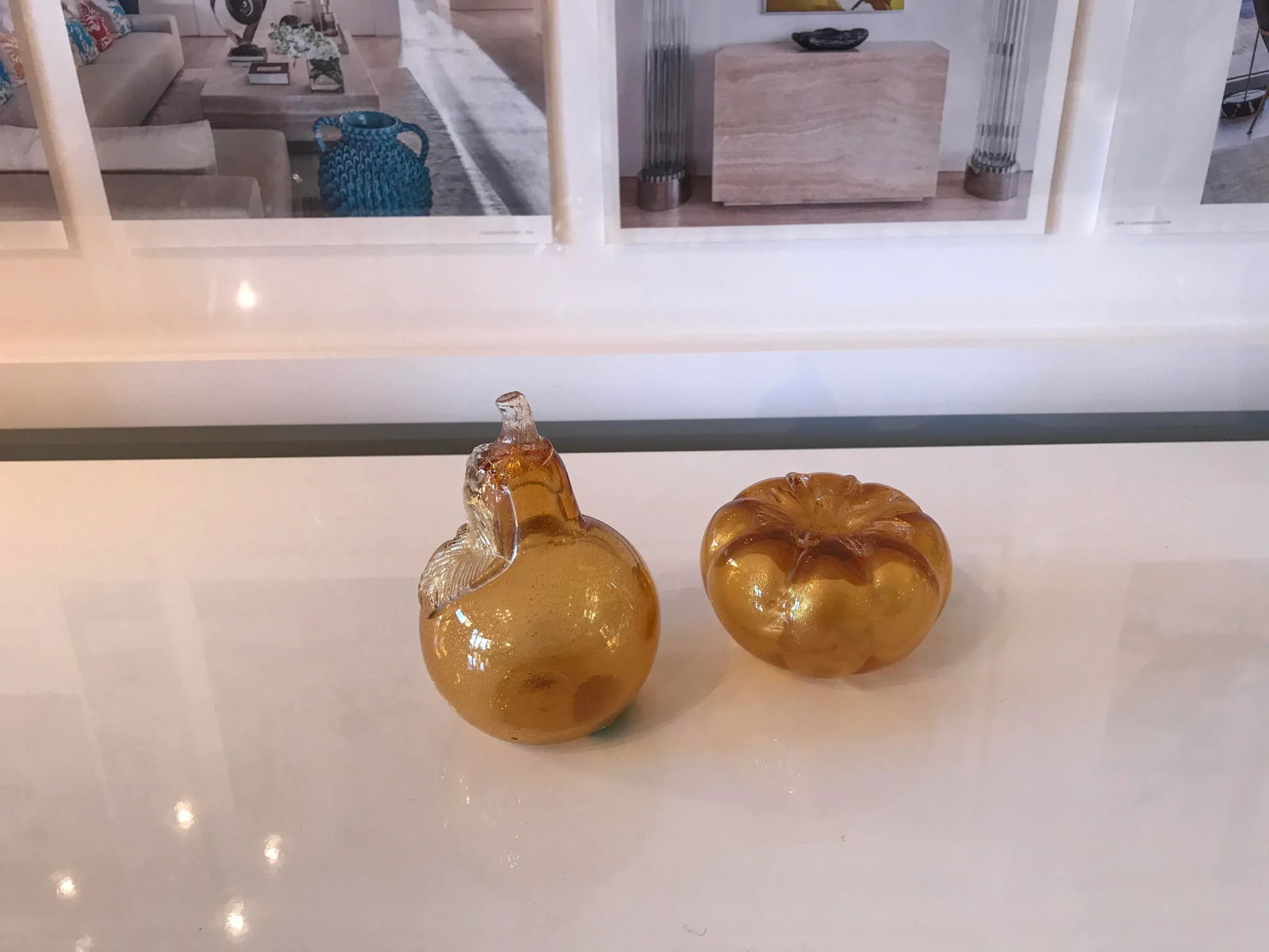 1950s Gold Handblown Murano Glass Decorative Paper Weights - 8