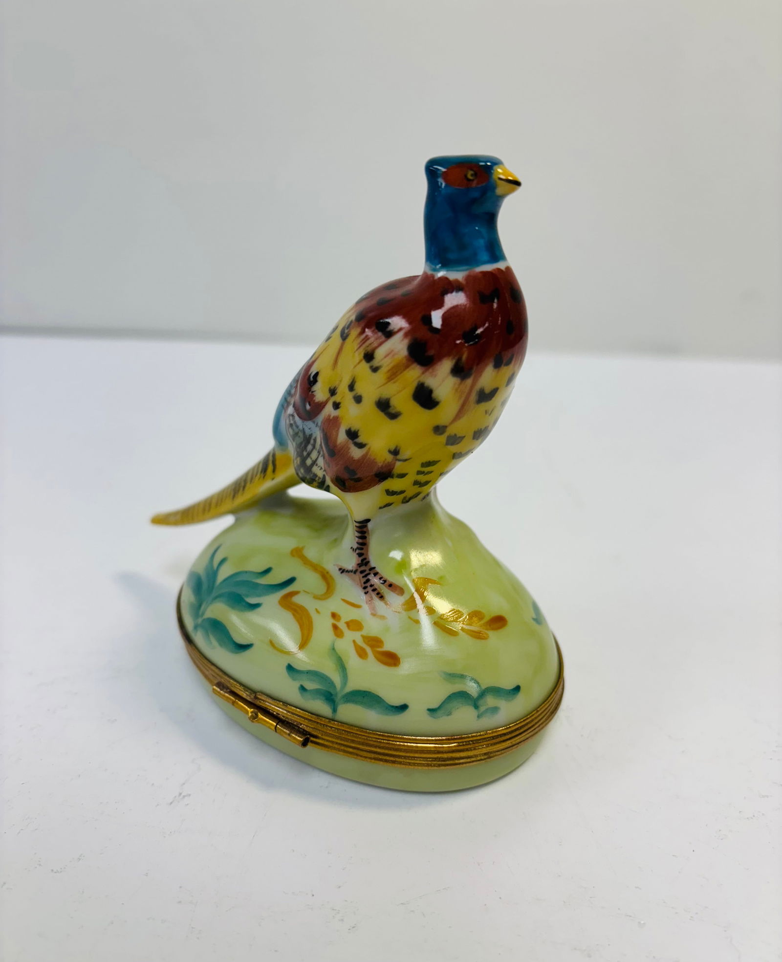 Vintage Limoges Hand-Painted Pheasant Trinket Box - 3
