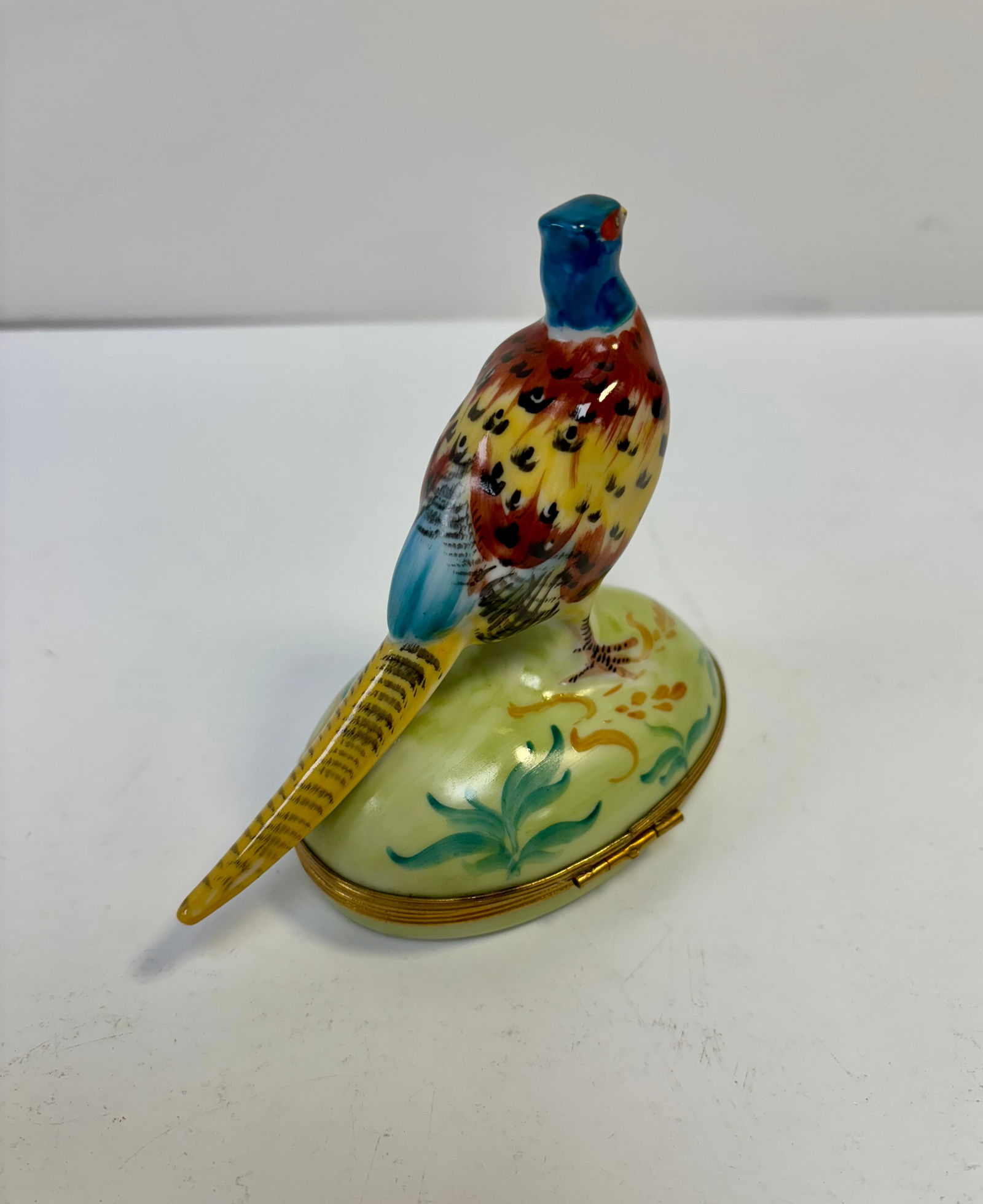 Vintage Limoges Hand-Painted Pheasant Trinket Box - 4