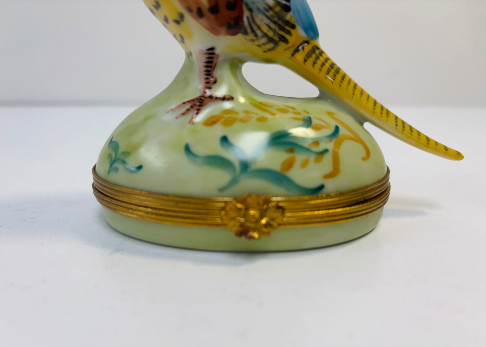 Vintage Limoges Hand-Painted Pheasant Trinket Box - 6