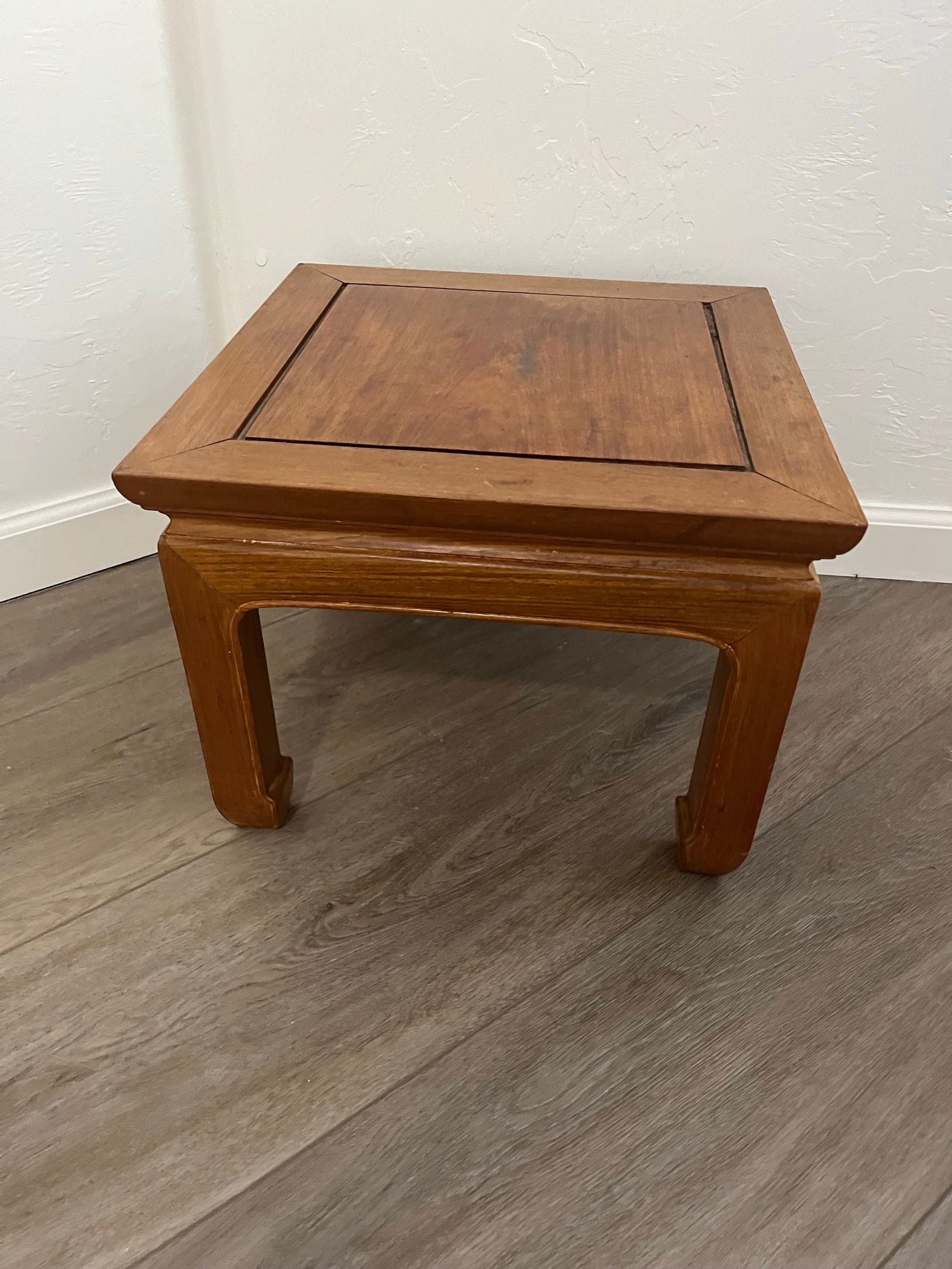 Vintage Chinoiserie Ming Style Wooden Side Table -Plant Stand - 3