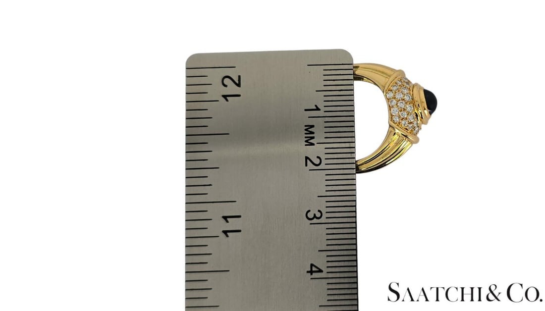 Late 20th Century 18k (750) Yellow Gold, VVS-vs 0.80 Ct Natural Diamond & 0.7 Ct Sapphire, 8.9gram - 6