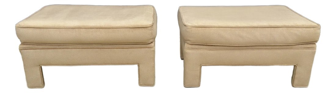 Mid 20th Century Vintage Mid-Century Modern Contemporary Low Ottoman Bench Stools - A Pair (1 of 7)