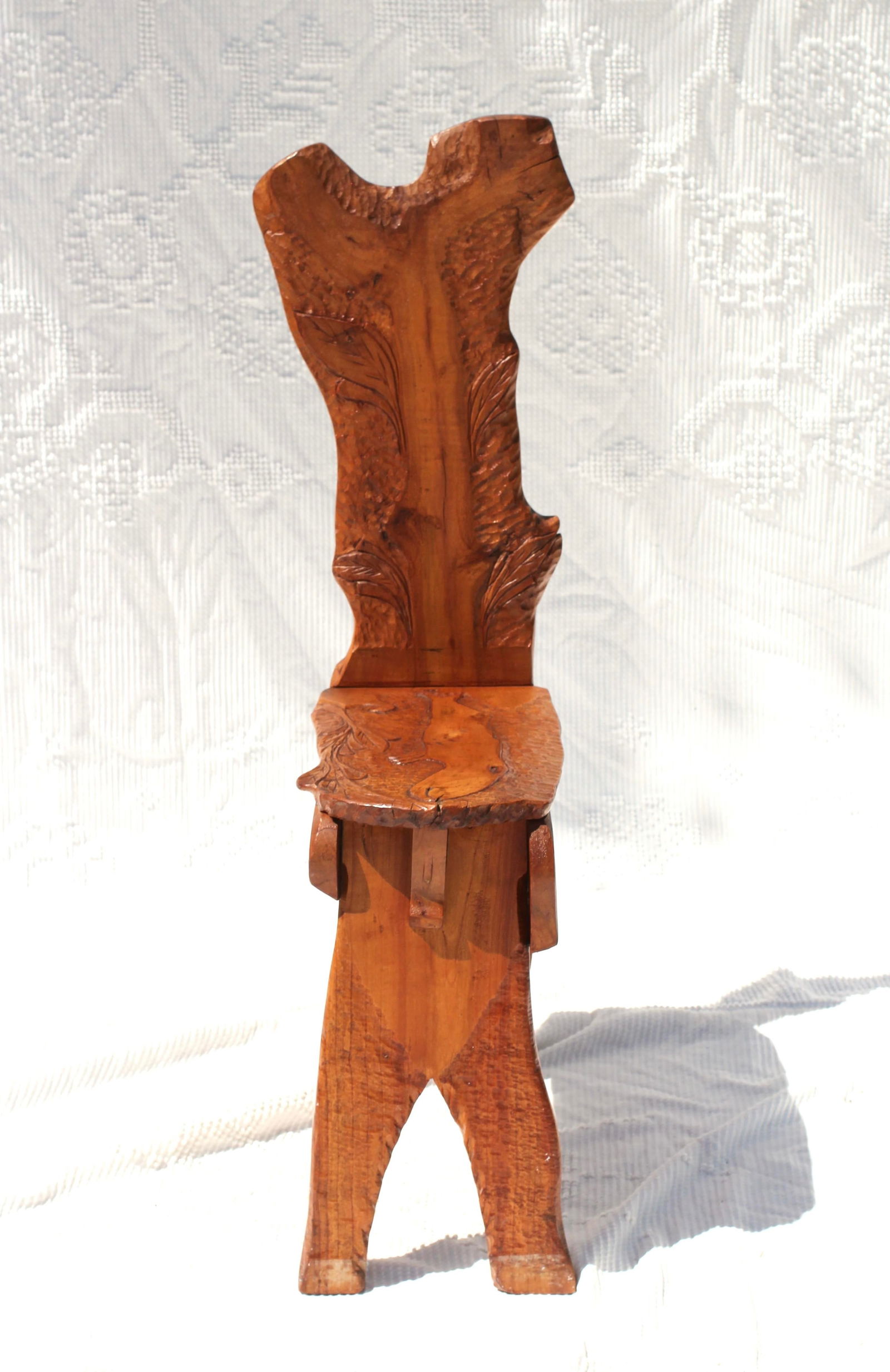 1930s Carved Folk Art Chair - 5