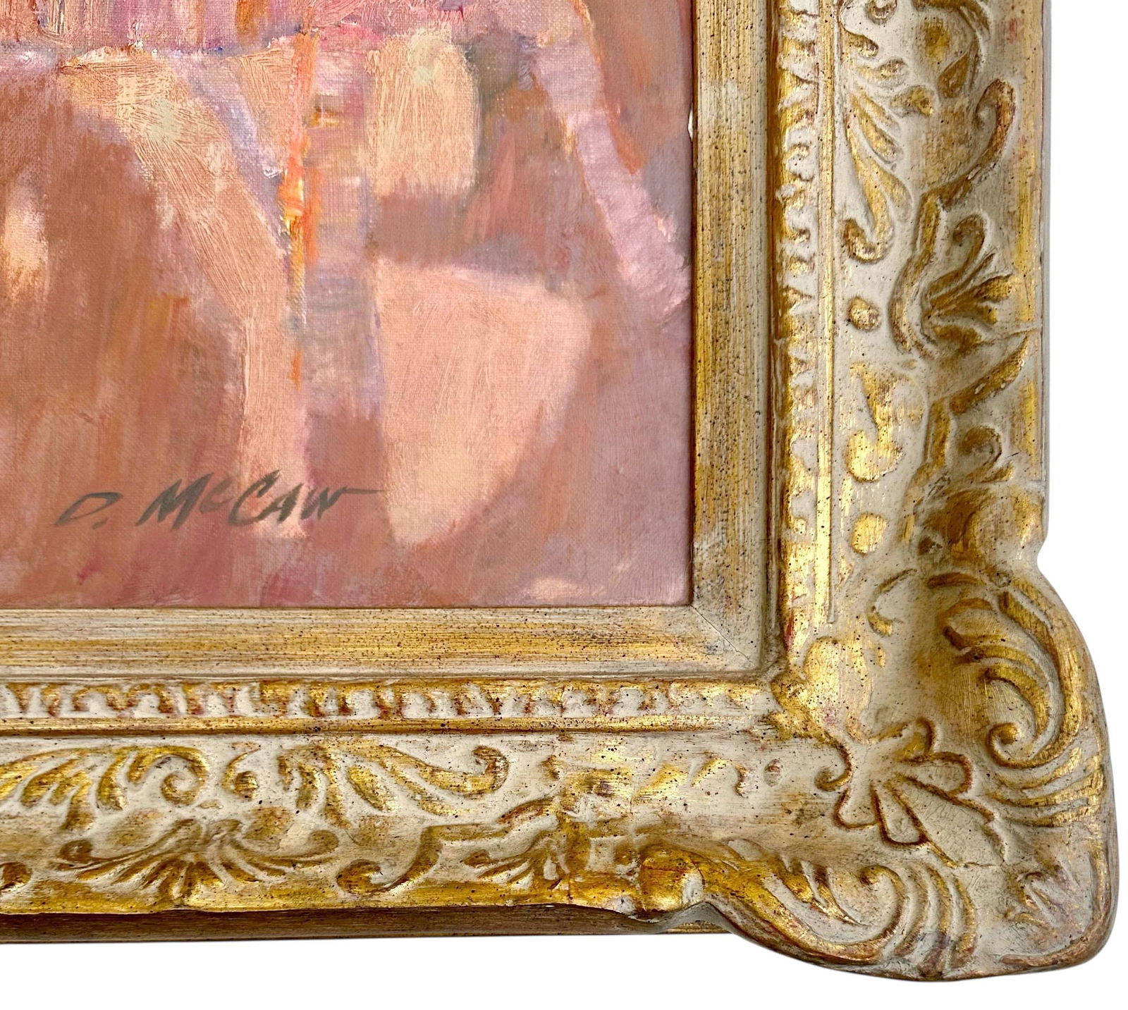 Mid 20th Century Mid Century Impressionist Oil Painting "Sunlit Woman Garden Bouquet" by Dan McC - 3