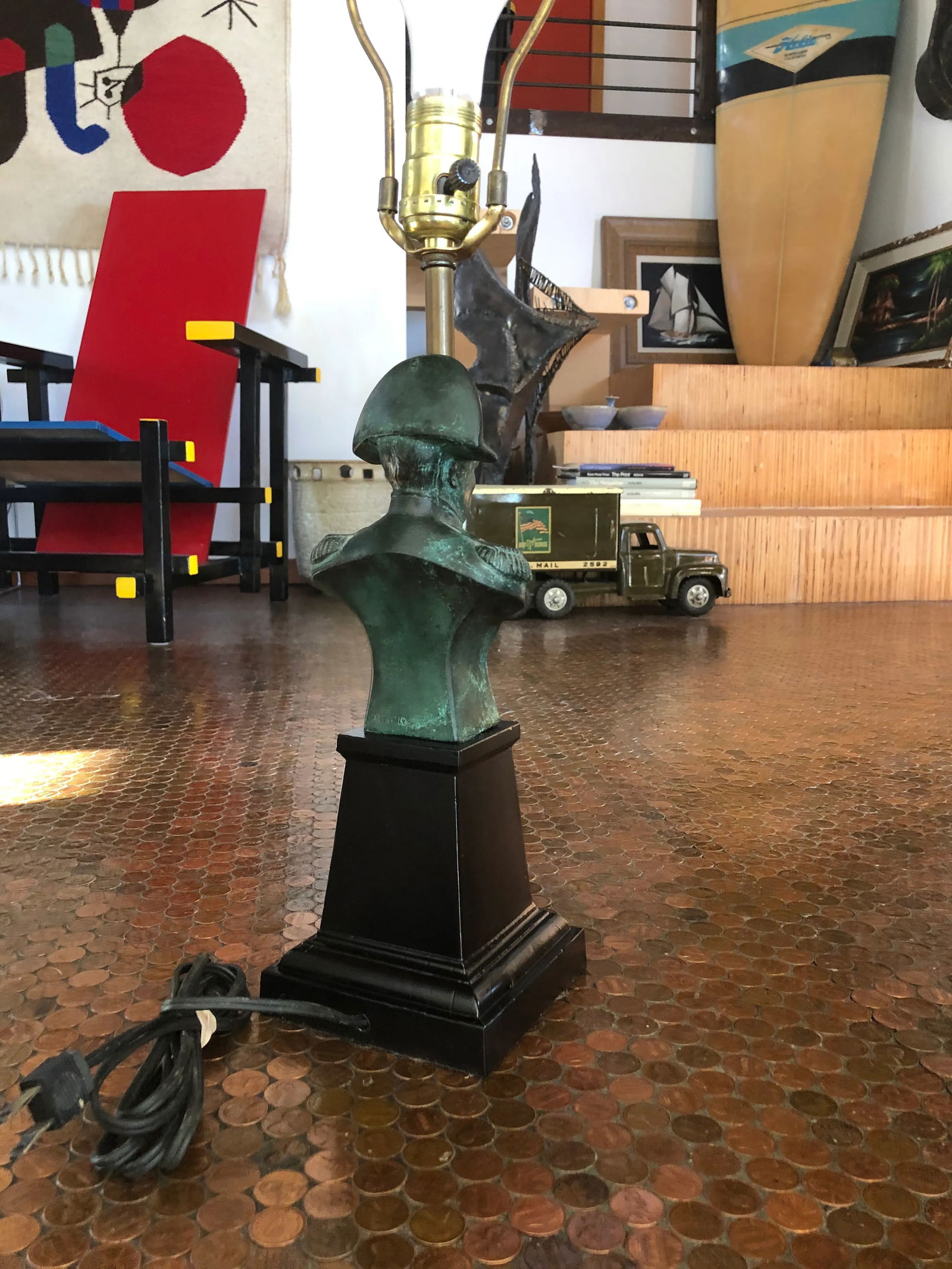 Bronze Bust of Napoleon Small Lamp Made in Italy - 10