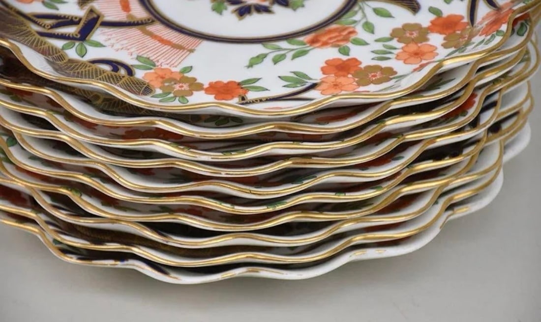 Late 19th Century Coalport Imari-Style Plates- Set of 10 - 3