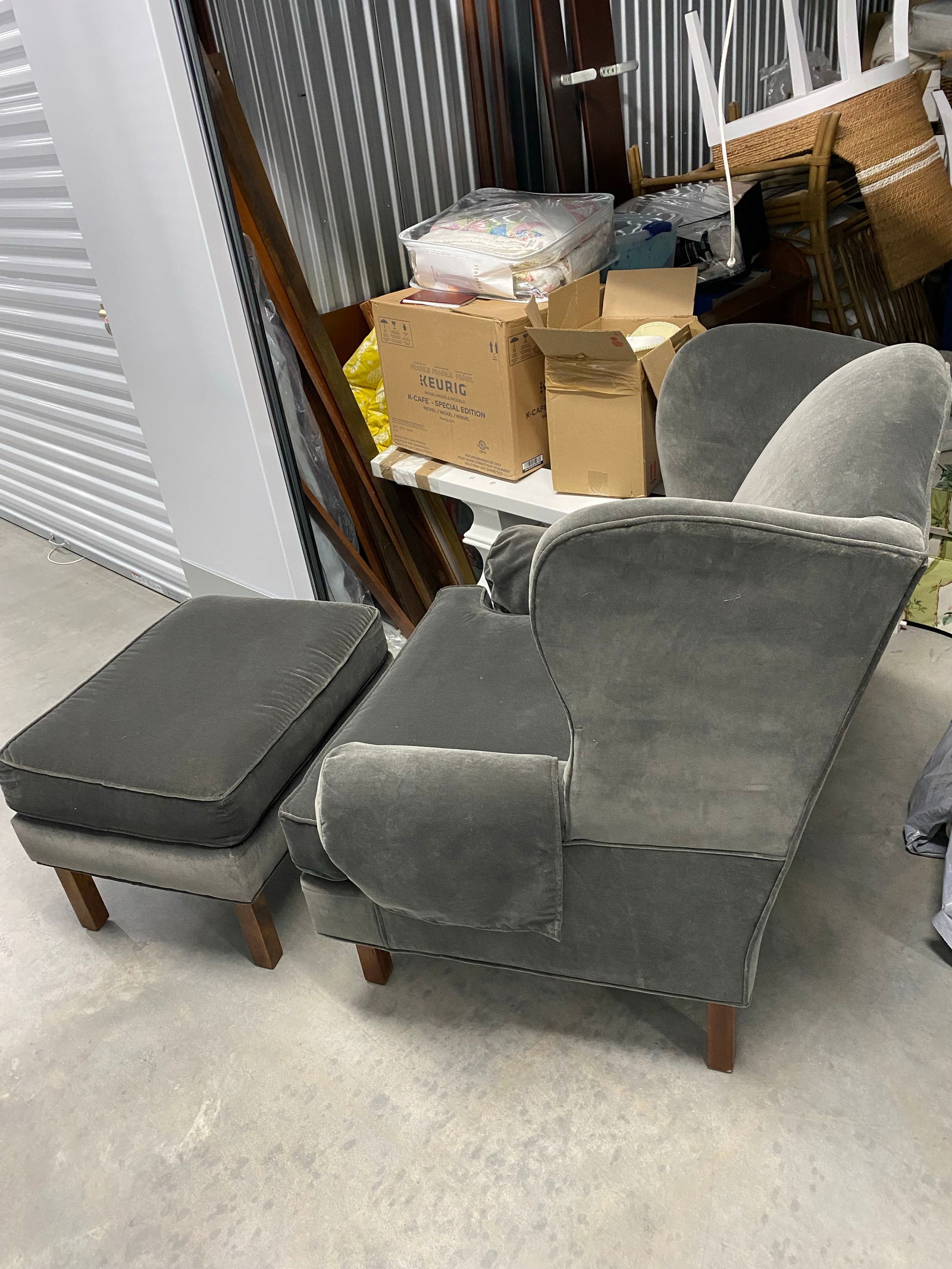 Newly Upholstered Highland House Chippendale Wing Chair and Ottoman - 2