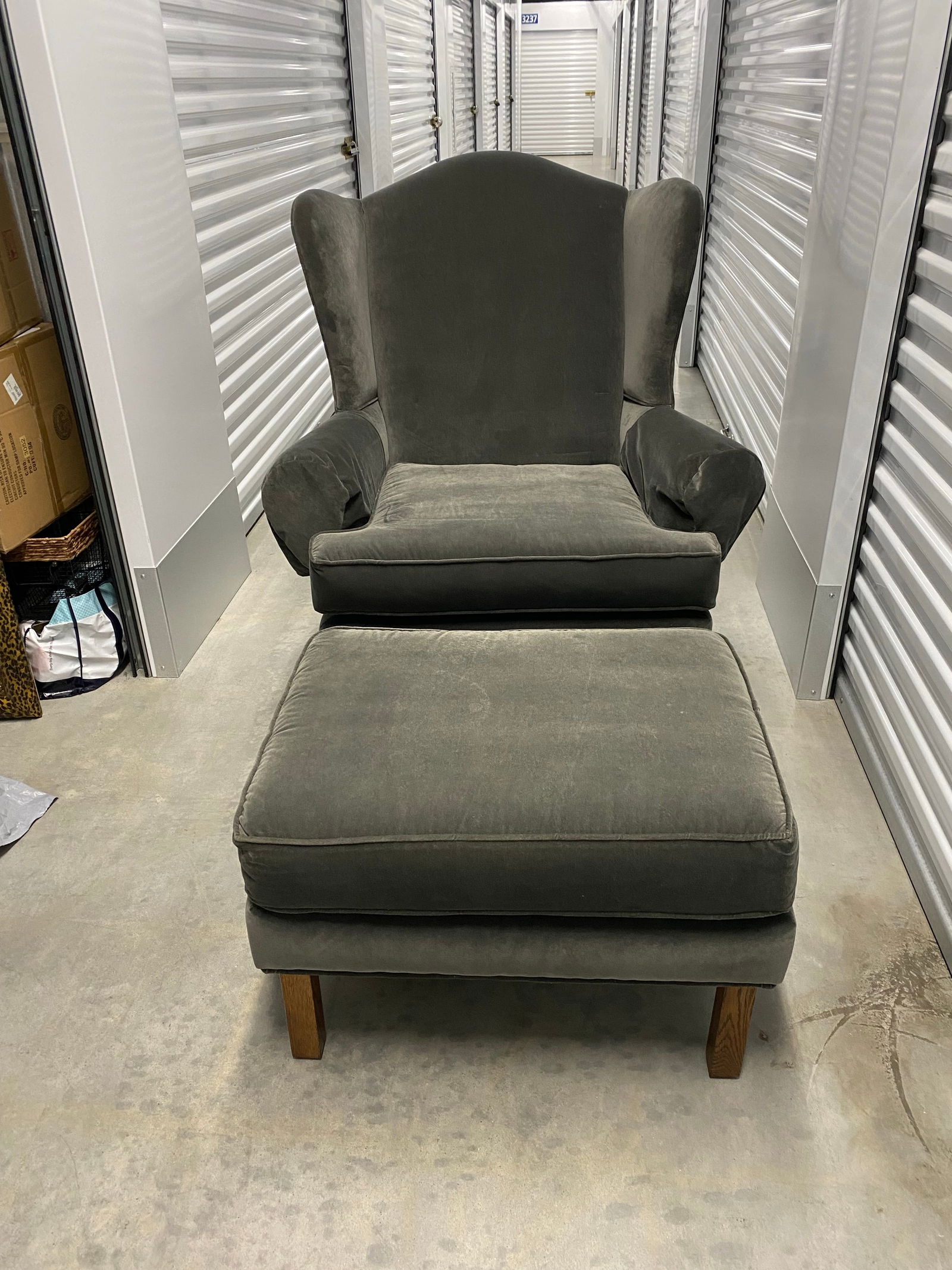 Newly Upholstered Highland House Chippendale Wing Chair and Ottoman - 3