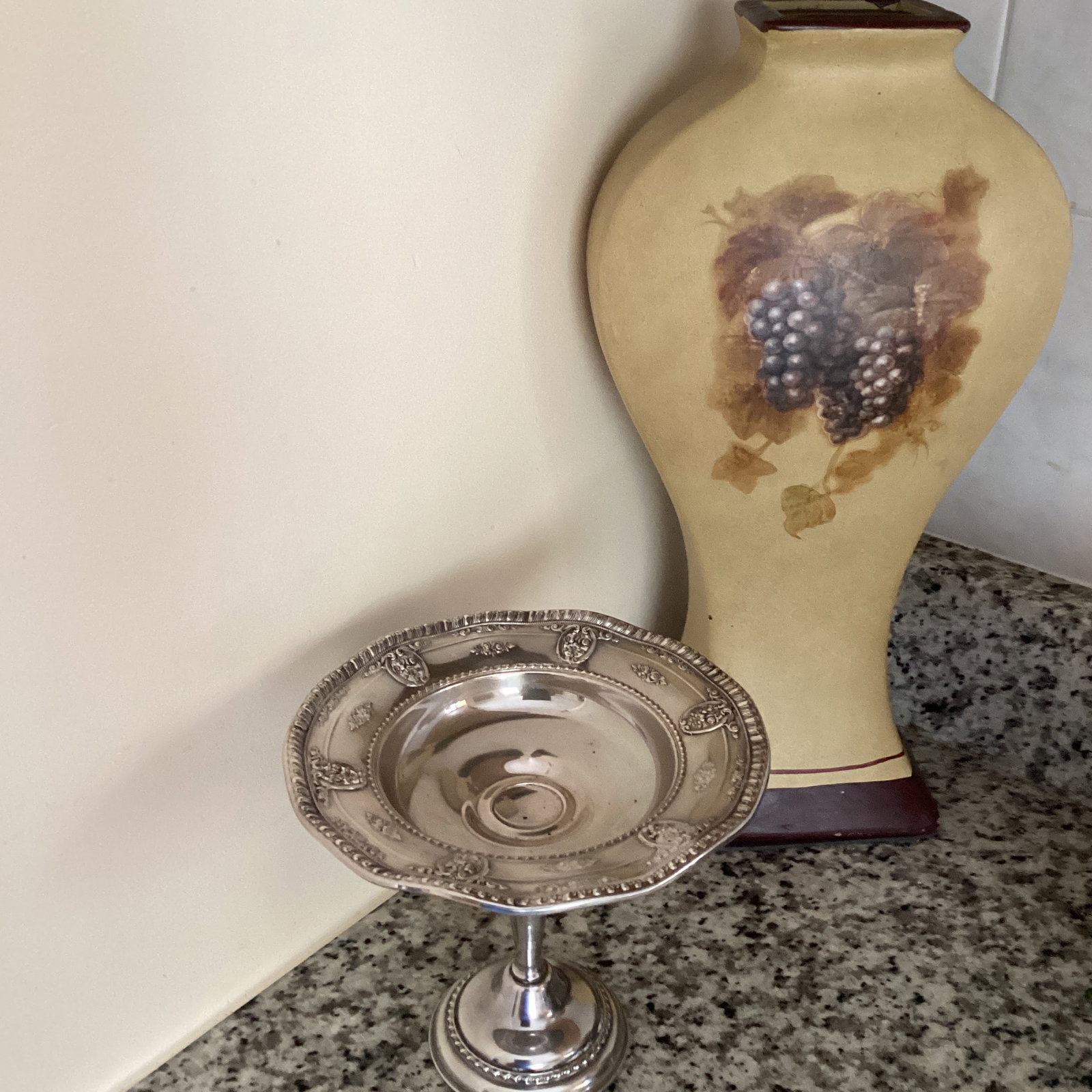 Vintage Wallace Rose Point Sterling Silver Footed Compote Dish Weighted and Reinforced #4793 - 11