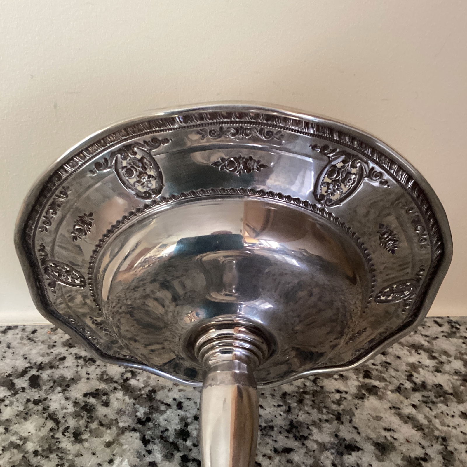 Vintage Wallace Rose Point Sterling Silver Footed Compote Dish Weighted and Reinforced #4793 - 5