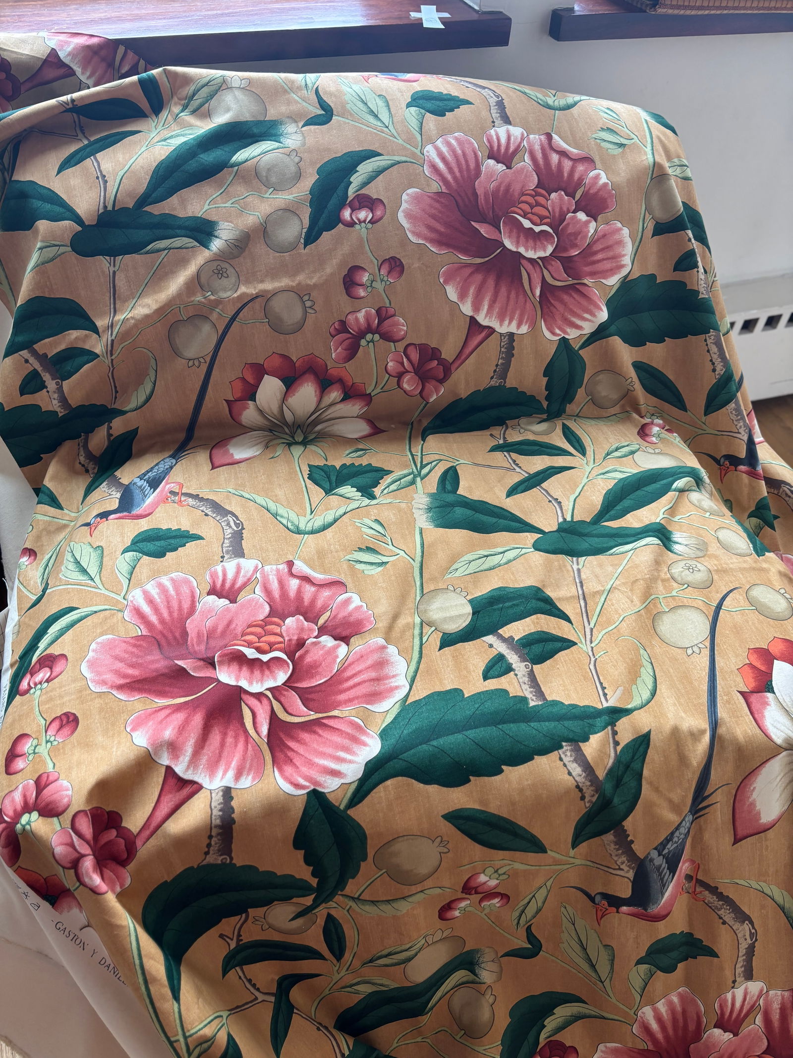 Brunschwig & Fils GastÃ³n Y Daniela Fabric - Pajaro Azul - 54" X 4 Yards Circa 1996 - 4