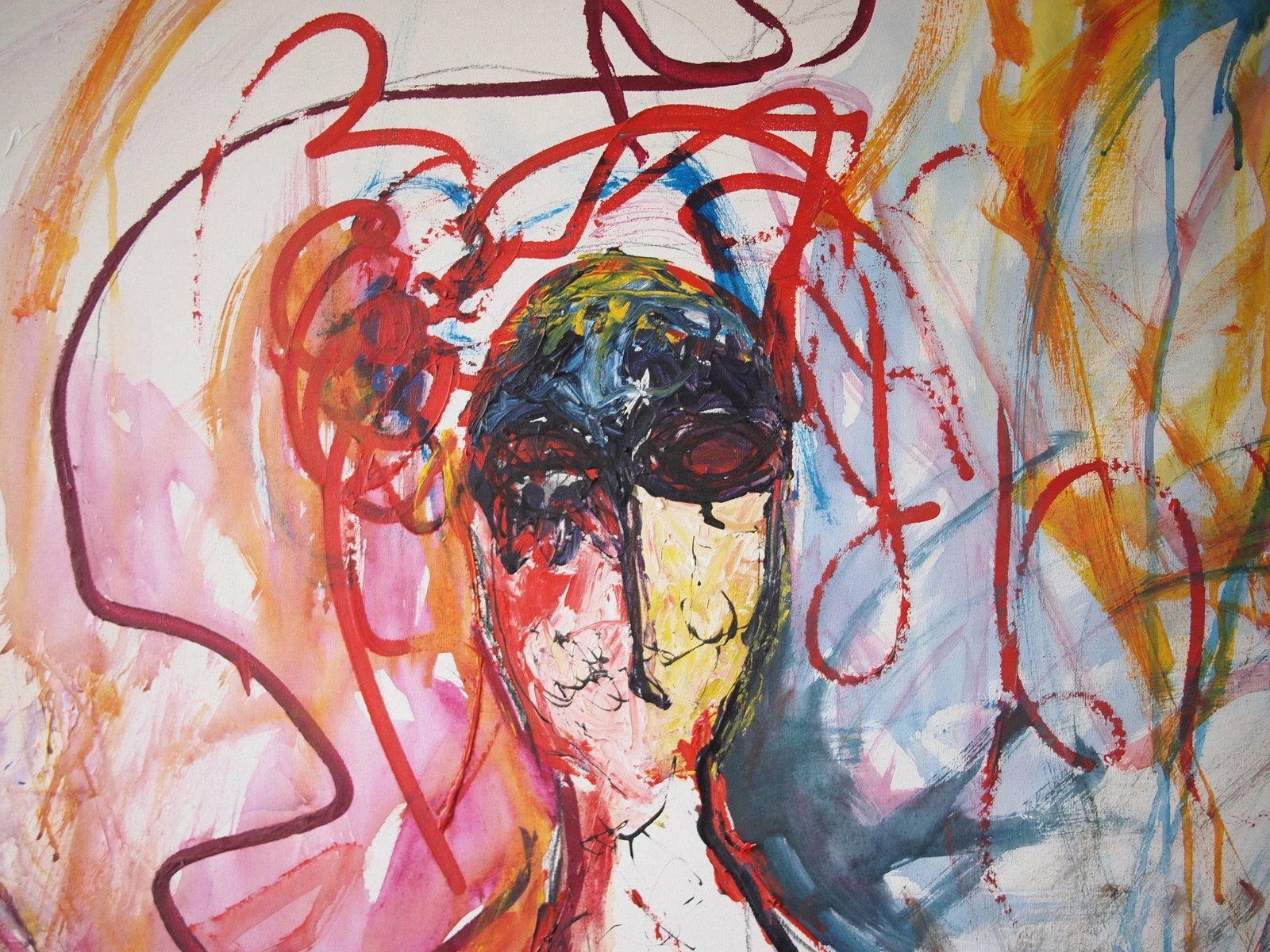 Original Lucho Rossi Large-Scale Abstract Expressionist Female Portrait Acrylic on Canvas Painting - 4