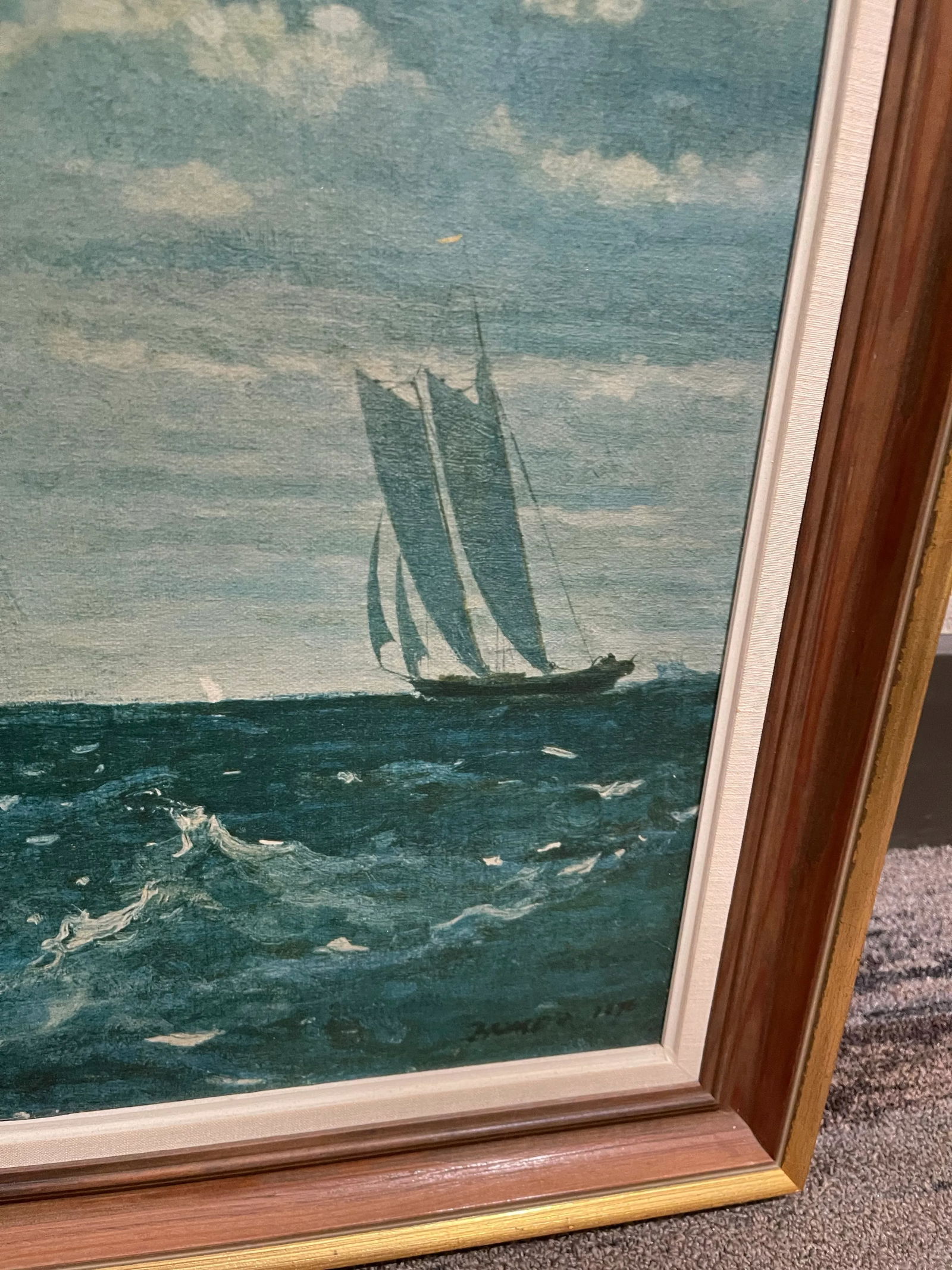 1940s S. T. Preston & Sons, Inc. Reproduction Painting, Homer, Winslow. Breezing Up [A Fair Wind]" - 2