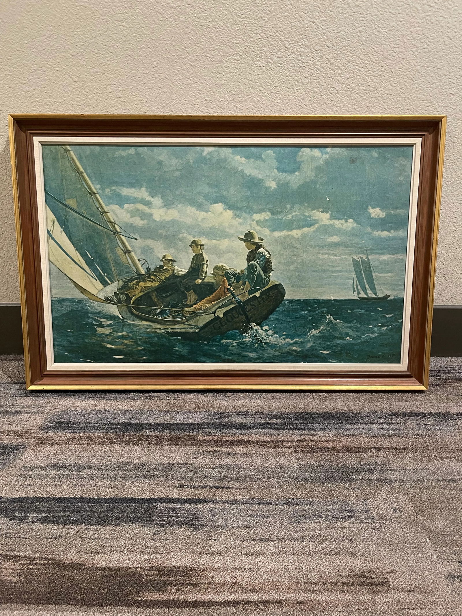 1940s S. T. Preston & Sons, Inc. Reproduction Painting, Homer, Winslow. Breezing Up [A Fair Wind]" - 3