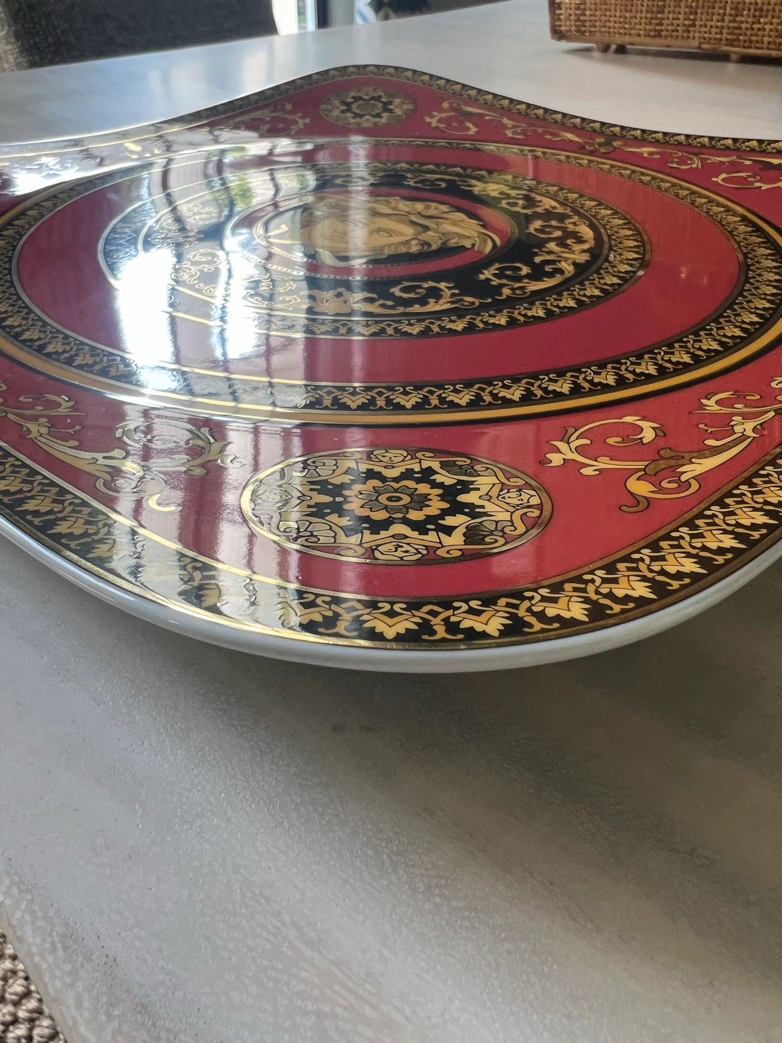 1990s Versace Medusa Red by Rosenthal Square Charger Plate - 2