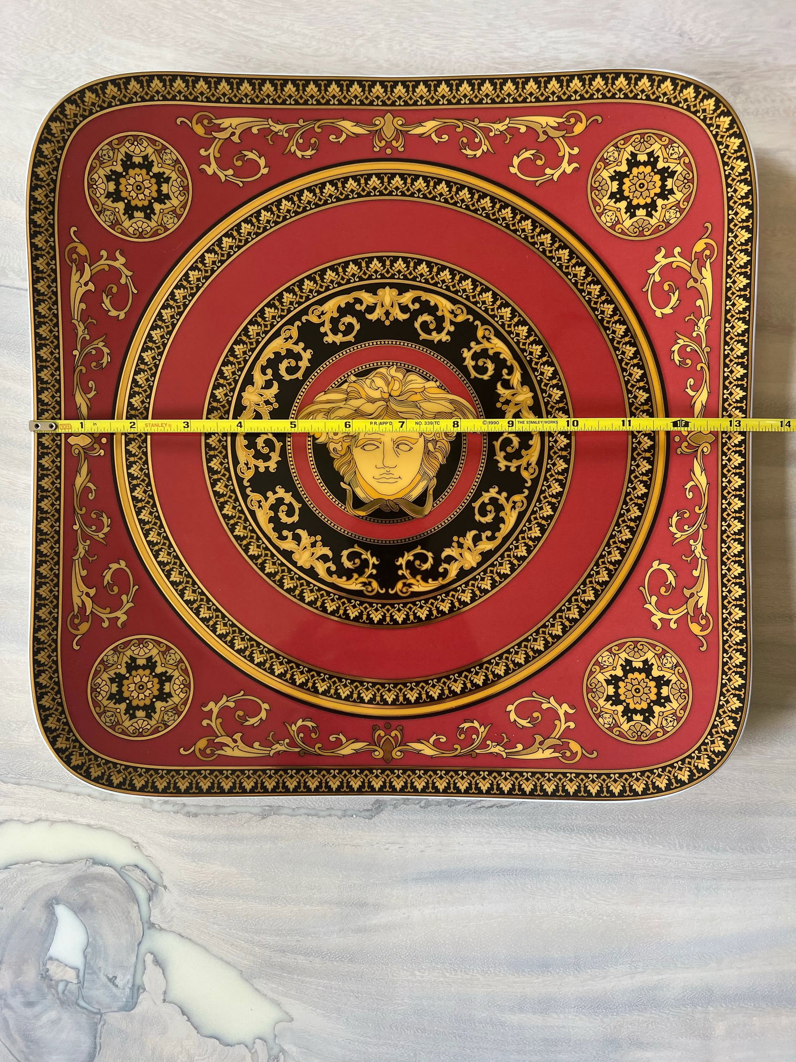 1990s Versace Medusa Red by Rosenthal Square Charger Plate - 4