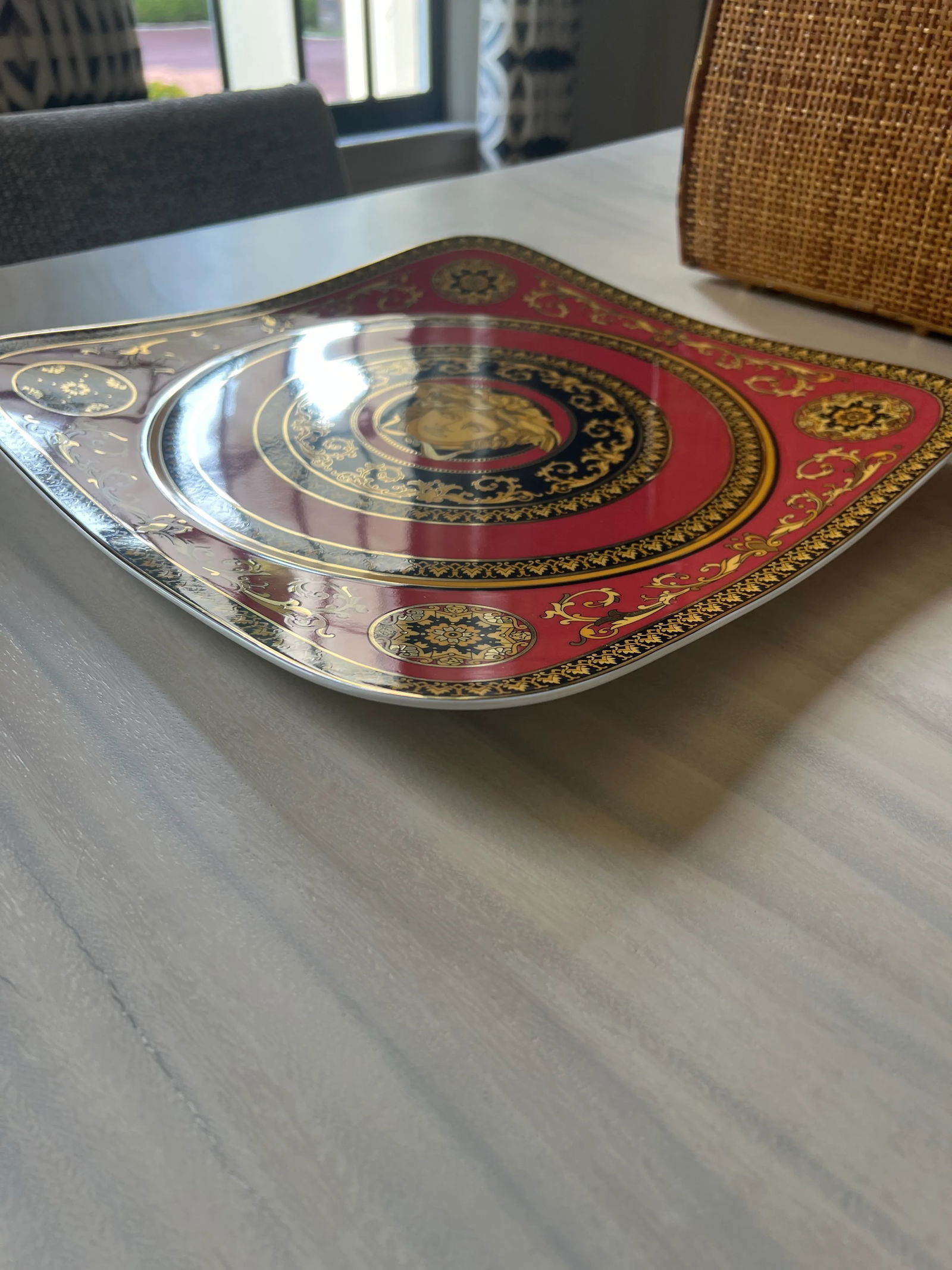 1990s Versace Medusa Red by Rosenthal Square Charger Plate - 5