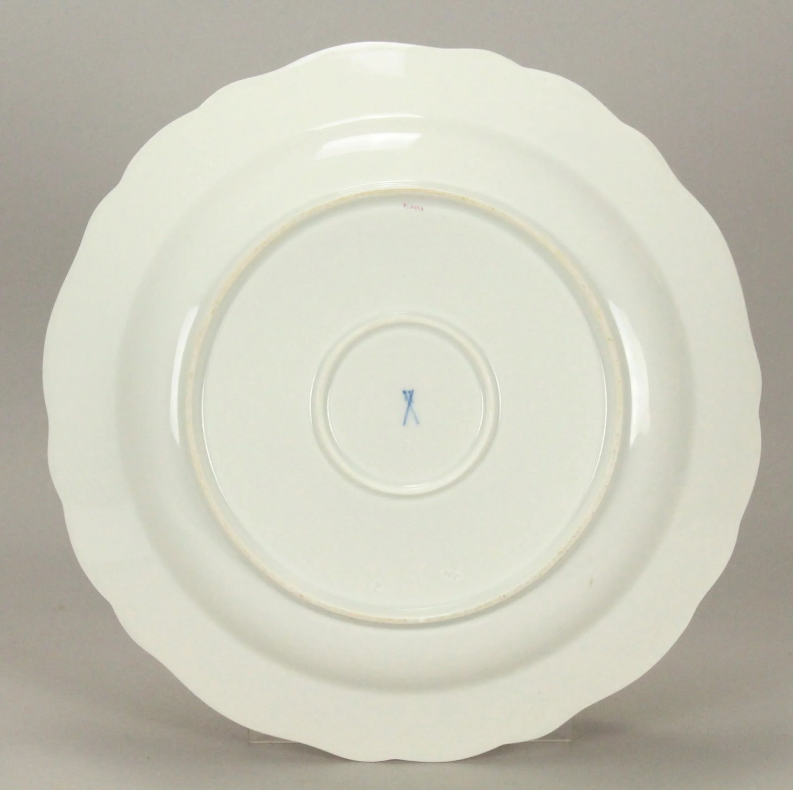 1800's Meissen Porcelain "Deutches Blumen" Flowers Round Platter Charger - 9