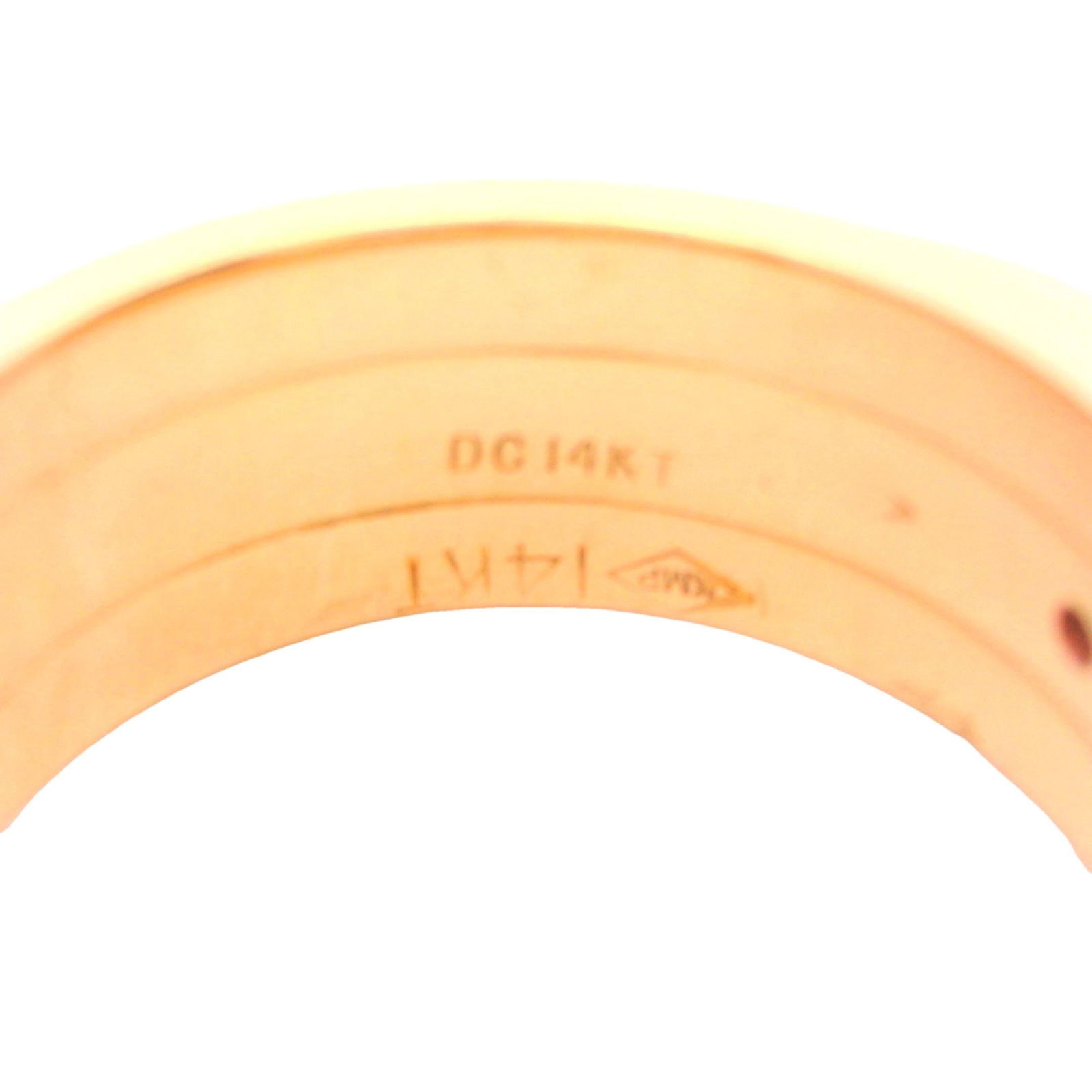 1980s 14k Yellow Gold Ruby & Diamond Band Ring, Size 6.75 - 10