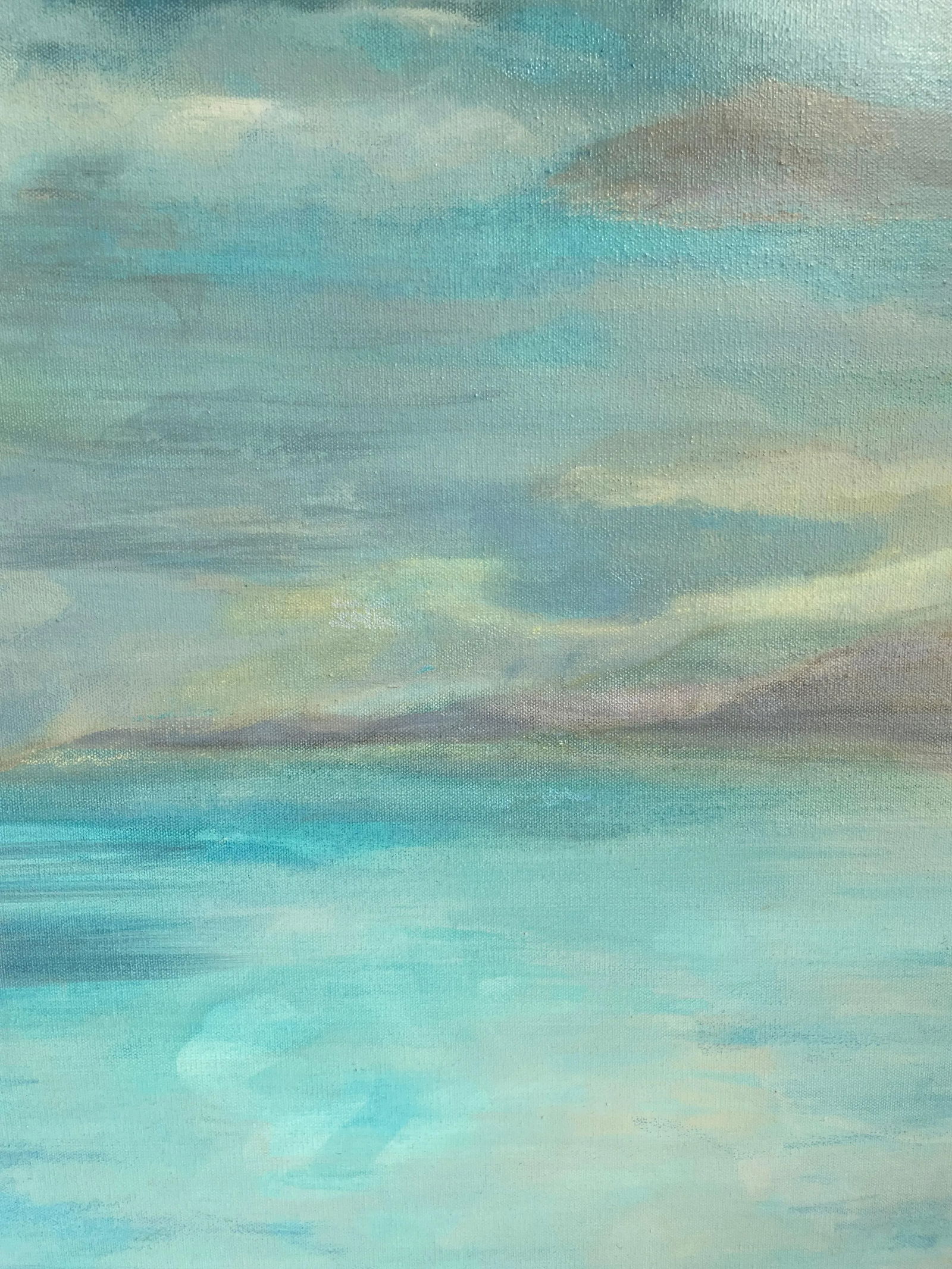 Coastal Contemporary Dreamscape - Large Abstract Seascape Painting in Cerulean Blue & Aqua Tones f - 10