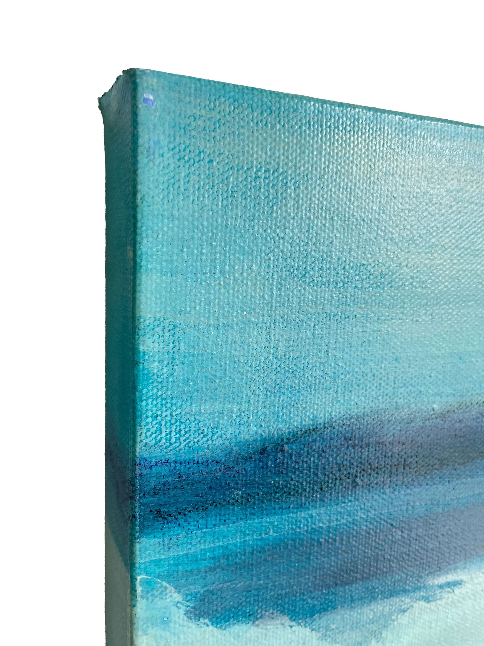 Coastal Contemporary Dreamscape - Large Abstract Seascape Painting in Cerulean Blue & Aqua Tones f - 6